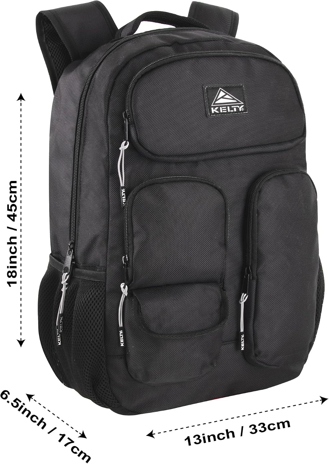 image:imageKelty 18 Inch 25 Liter Capacity Multipocket Laptop Backpack Padded Back Air Mesh Shoulder Straps for Travel CommutingBlack