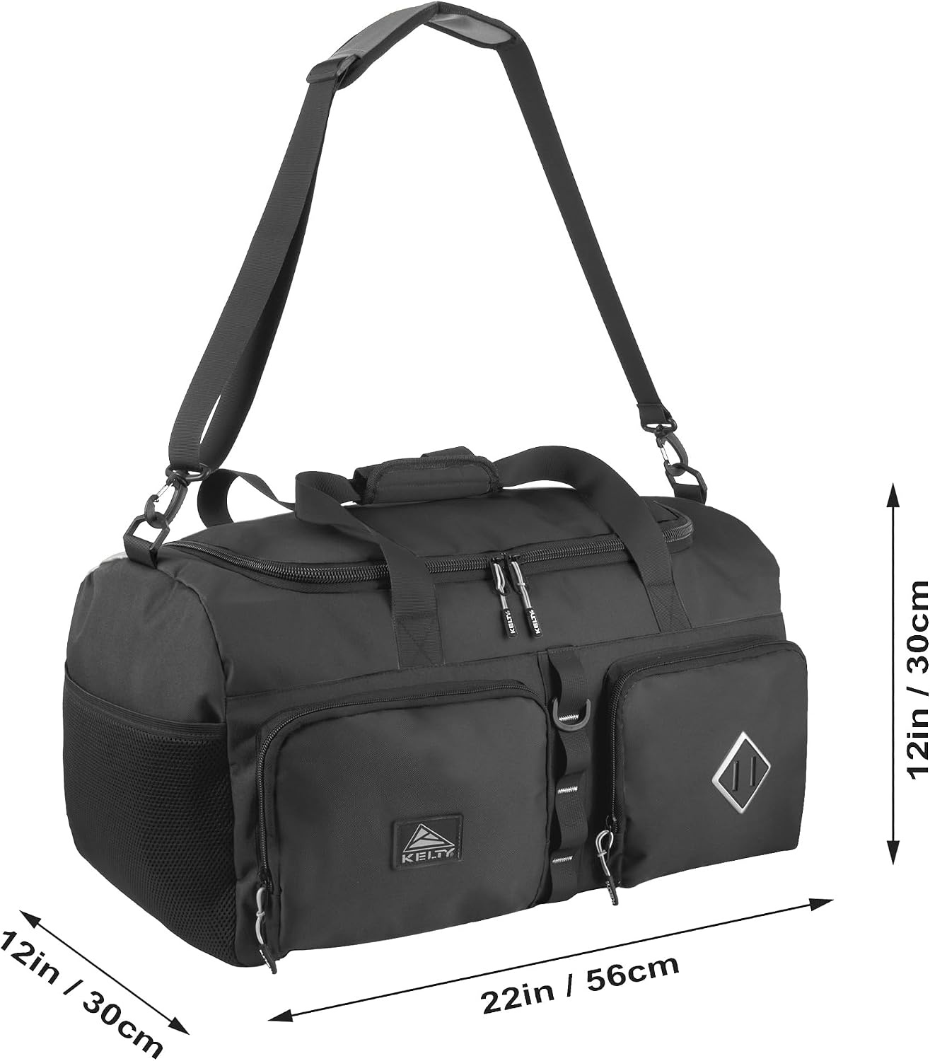 image:imageKelty 22 Inch Large 51 Liter Capacity Sports Travel Duffel Bag Pockets with Sneaker Compartment Shoulder Strap Top Carry HandleBlack