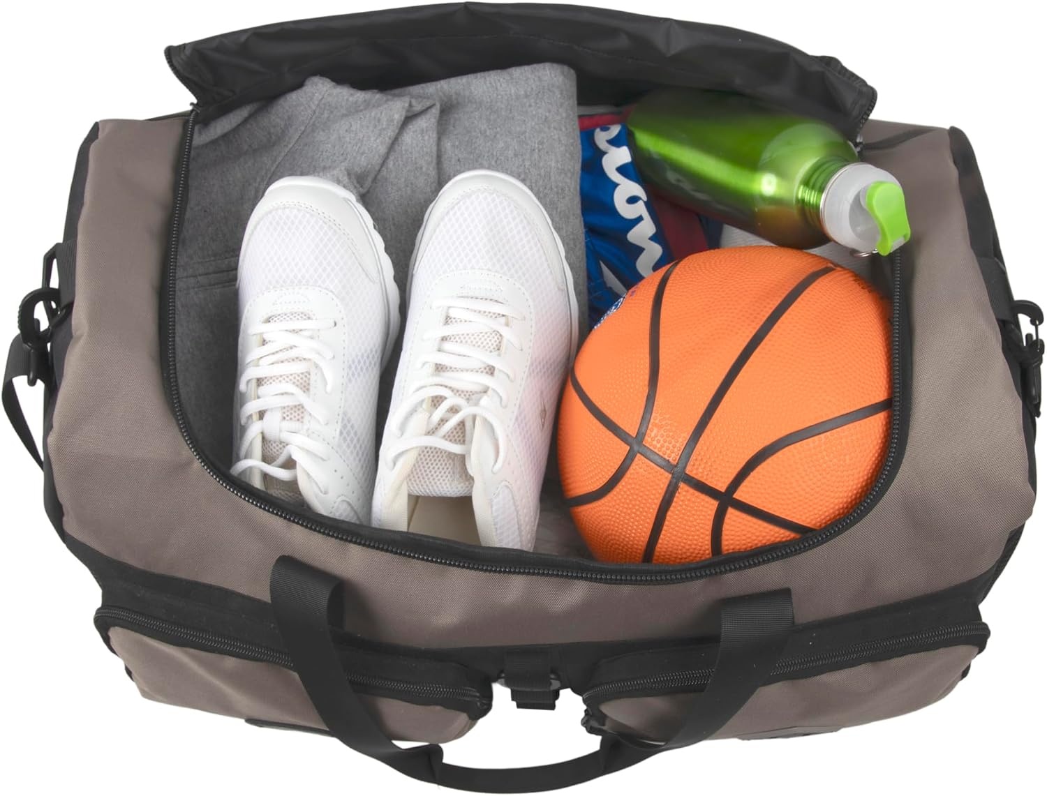 image:imageKelty 22 Inch Large 51 Liter Capacity Sports Travel Duffel Bag Pockets with Sneaker Compartment Shoulder Strap Top Carry HandleKhaki Black