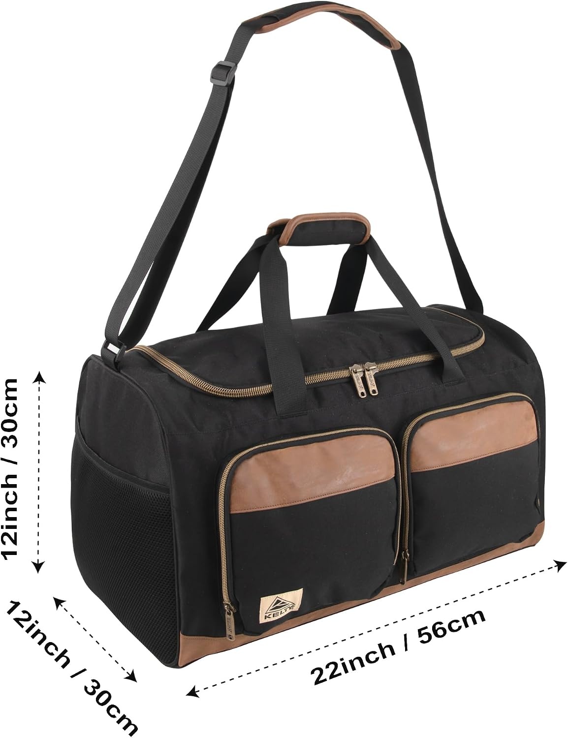 image:imageKelty 22 Inch Large 51 Liter Capacity Sports Travel Duffel Bag with Pockets Shoulder Strap Top Carry HandleBlack