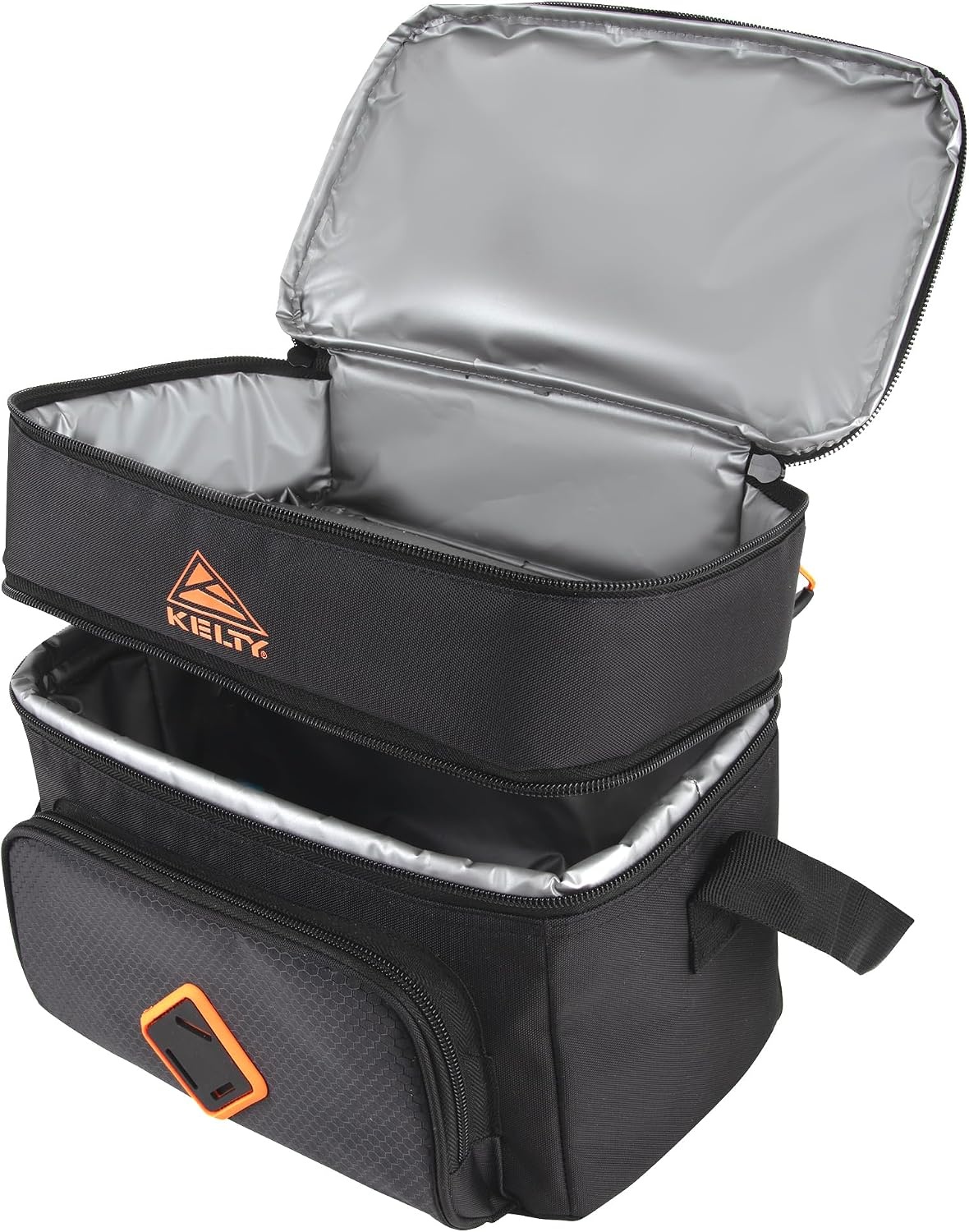 image:imageKelty Adult Insulated Lunch Bag Leakproof 12 Can 12 Liter Capacity with Top Carry Handle Adjustable Shoulder Strap Zippered Compartments Sport DetailingBlack
