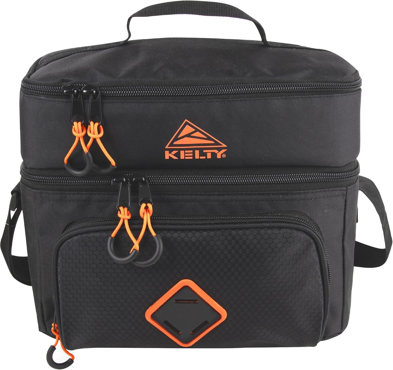 image:imageKelty Adult Insulated Lunch Bag Leakproof 12 Can 12 Liter Capacity with Top Carry Handle Adjustable Shoulder Strap Zippered Compartments Sport DetailingBlack