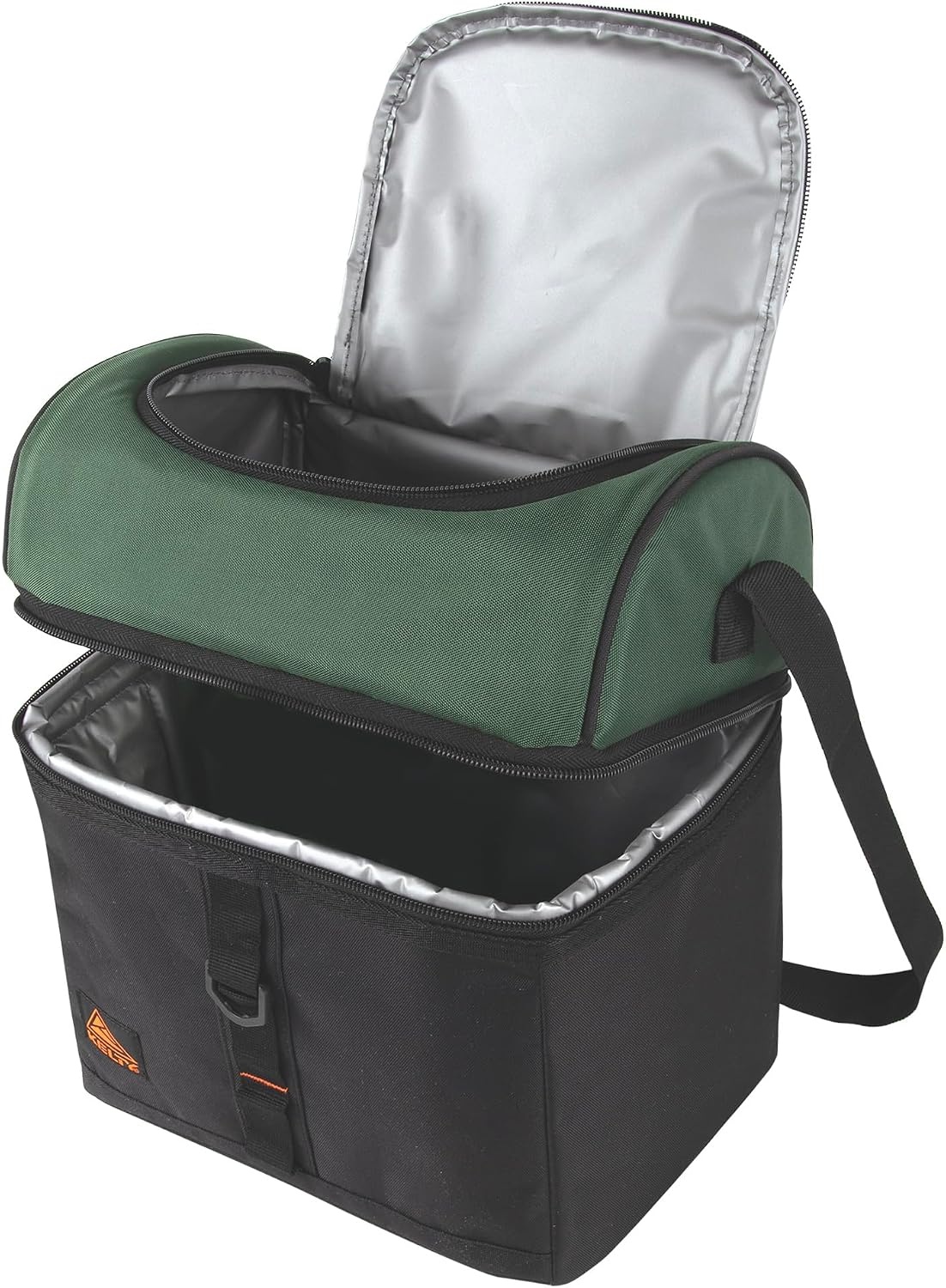 image:imageKelty Adult Insulated Lunch Bag Leakproof 24 Can 18 Liter Capacity with Top Rubber Grip Carry Handle Adjustable Shoulder Strap Zippered CompartmentGreen Black