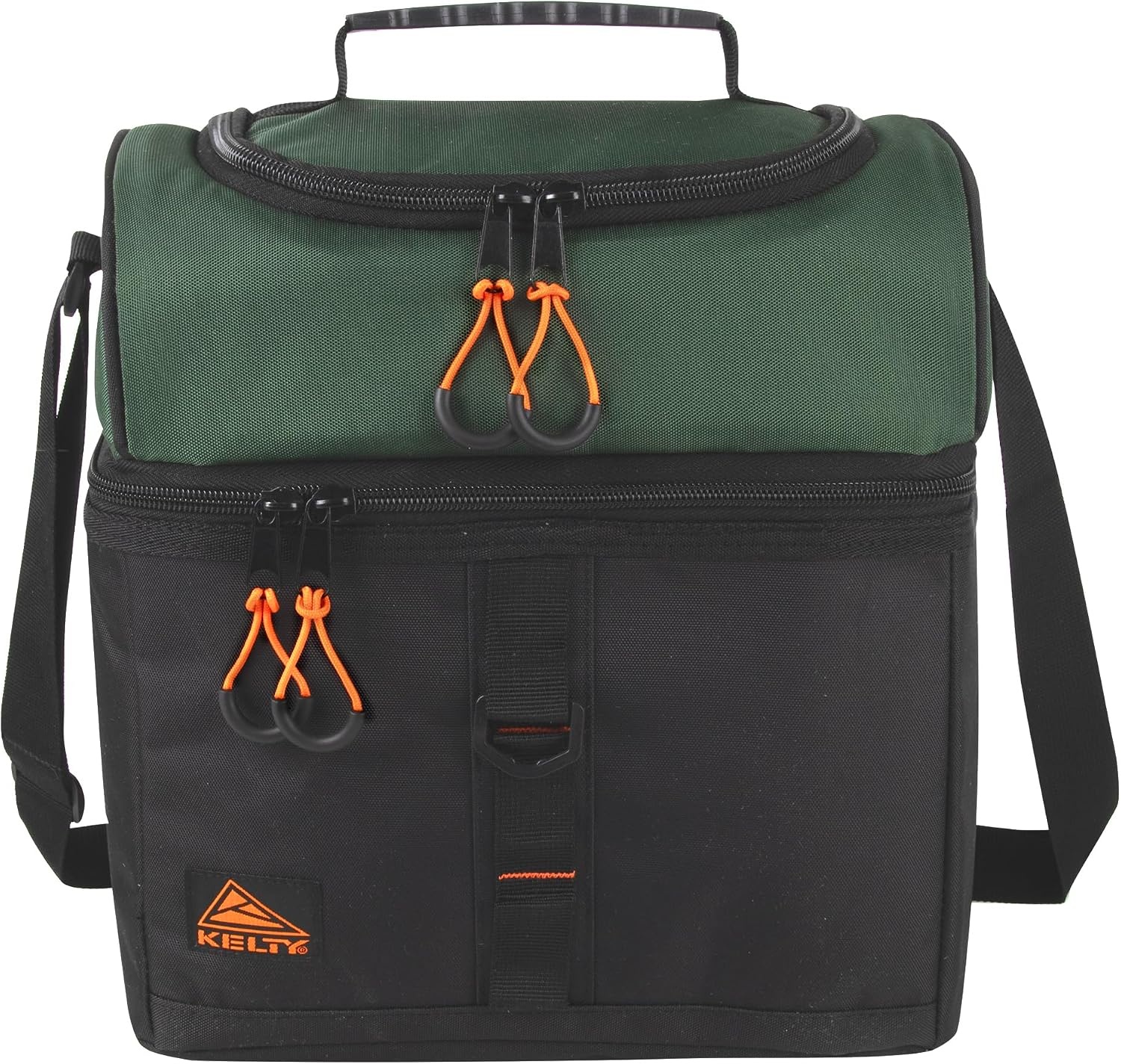 image:imageKelty Adult Insulated Lunch Bag Leakproof 24 Can 18 Liter Capacity with Top Rubber Grip Carry Handle Adjustable Shoulder Strap Zippered CompartmentGreen Black