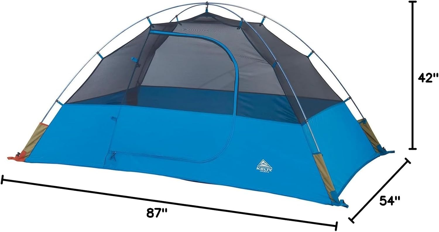 image:imageKelty Ashcroft Camp Tent 1 2 or 3 Person Camping Shelter with Full Coverage Rainfly Lightweight Aluminum Poles Camping Backpacking Festival ShelterBlue