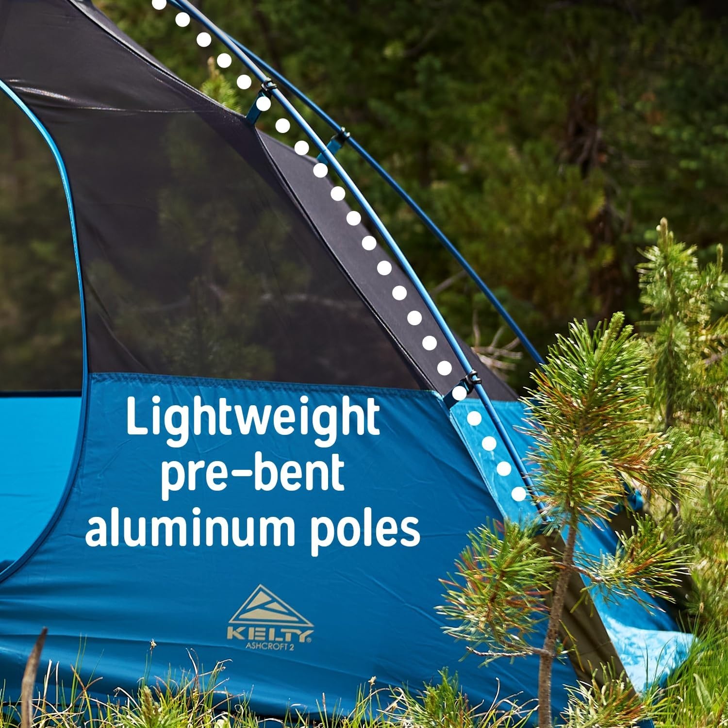 image:imageKelty Ashcroft Camp Tent 1 2 or 3 Person Camping Shelter with Full Coverage Rainfly Lightweight Aluminum Poles Camping Backpacking Festival ShelterBlue