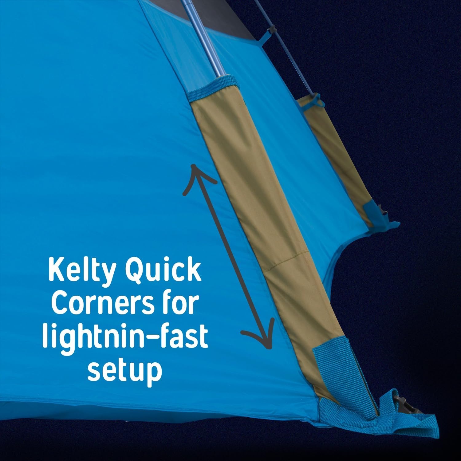 image:imageKelty Ashcroft Camp Tent 1 2 or 3 Person Camping Shelter with Full Coverage Rainfly Lightweight Aluminum Poles Camping Backpacking Festival ShelterBlue