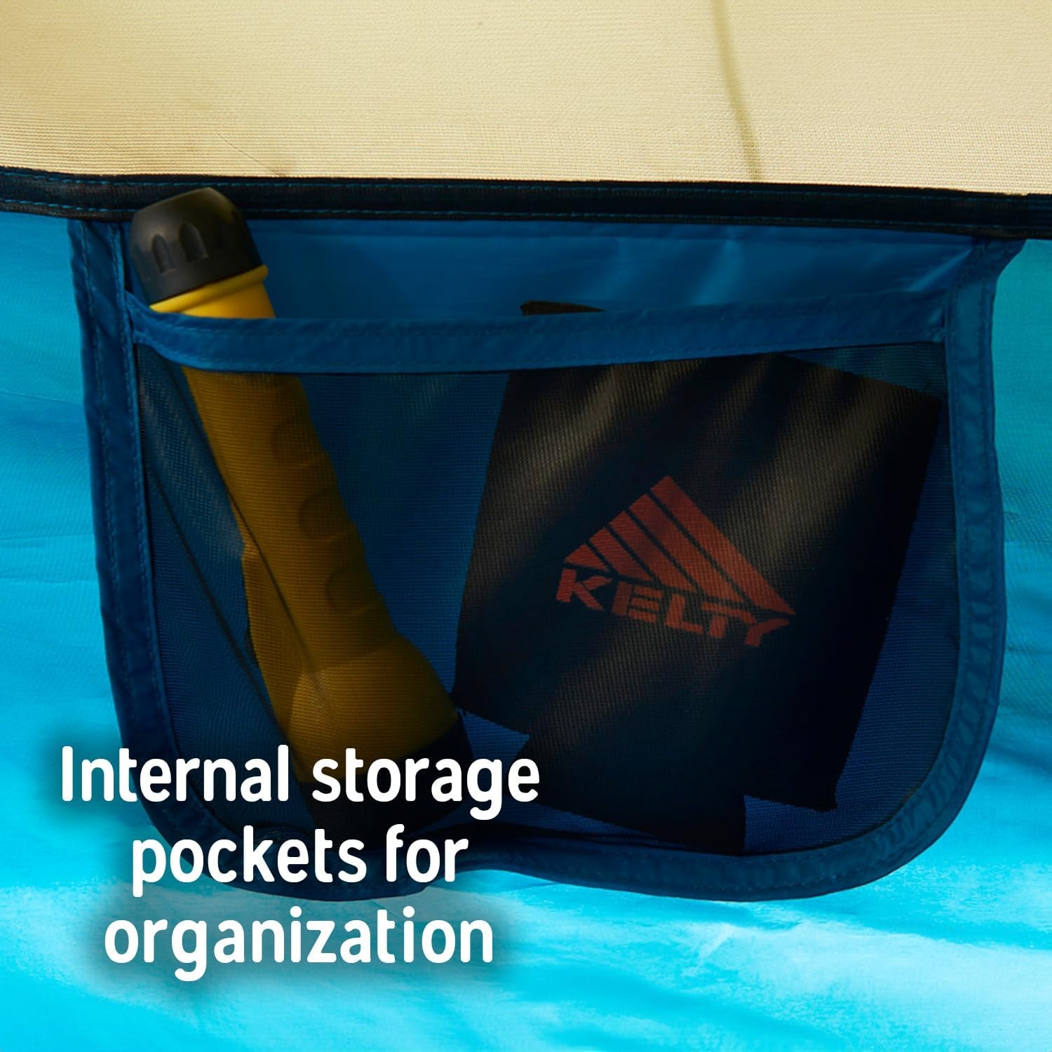 image:imageKelty Ashcroft Camp Tent 1 2 or 3 Person Camping Shelter with Full Coverage Rainfly Lightweight Aluminum Poles Camping Backpacking Festival ShelterBlue