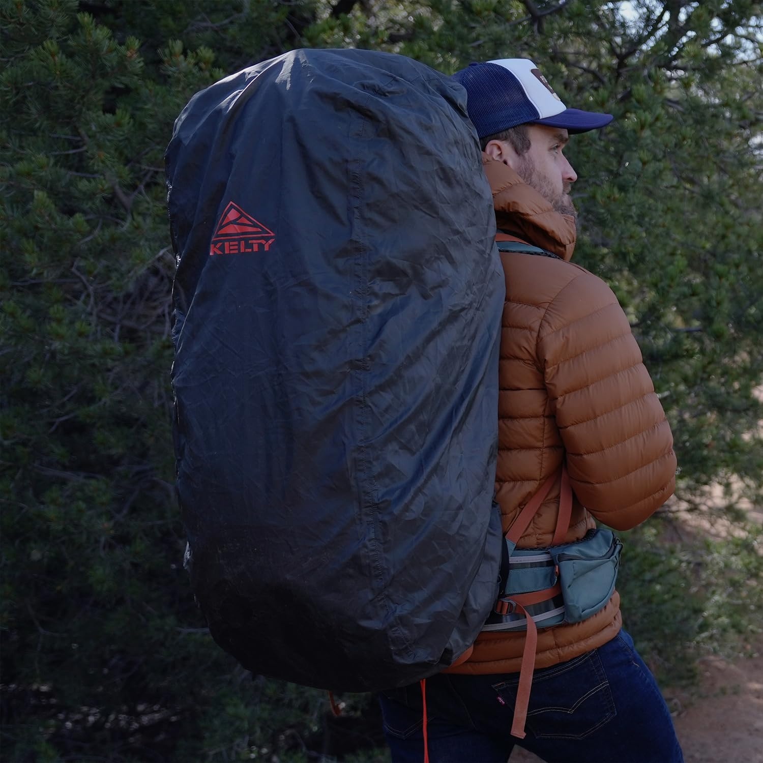 image:imageKelty Backpack Rain Cover Water Proof Cover for Hiking and Backpacking Packs 30 to 105 Liters Elastic Cinch Integrated Stuff Pocket 2024 UpdateMedium 3050L