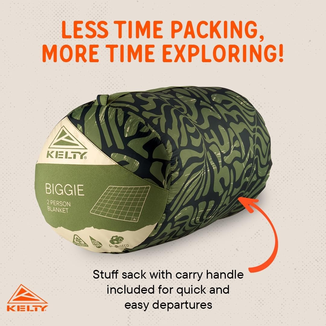 image:imageKelty Biggie Blanket 2 Person Insulated Camping Indoor Outdoor Travel Blanket and Ground Picnic Covering Updated for 2022Dill