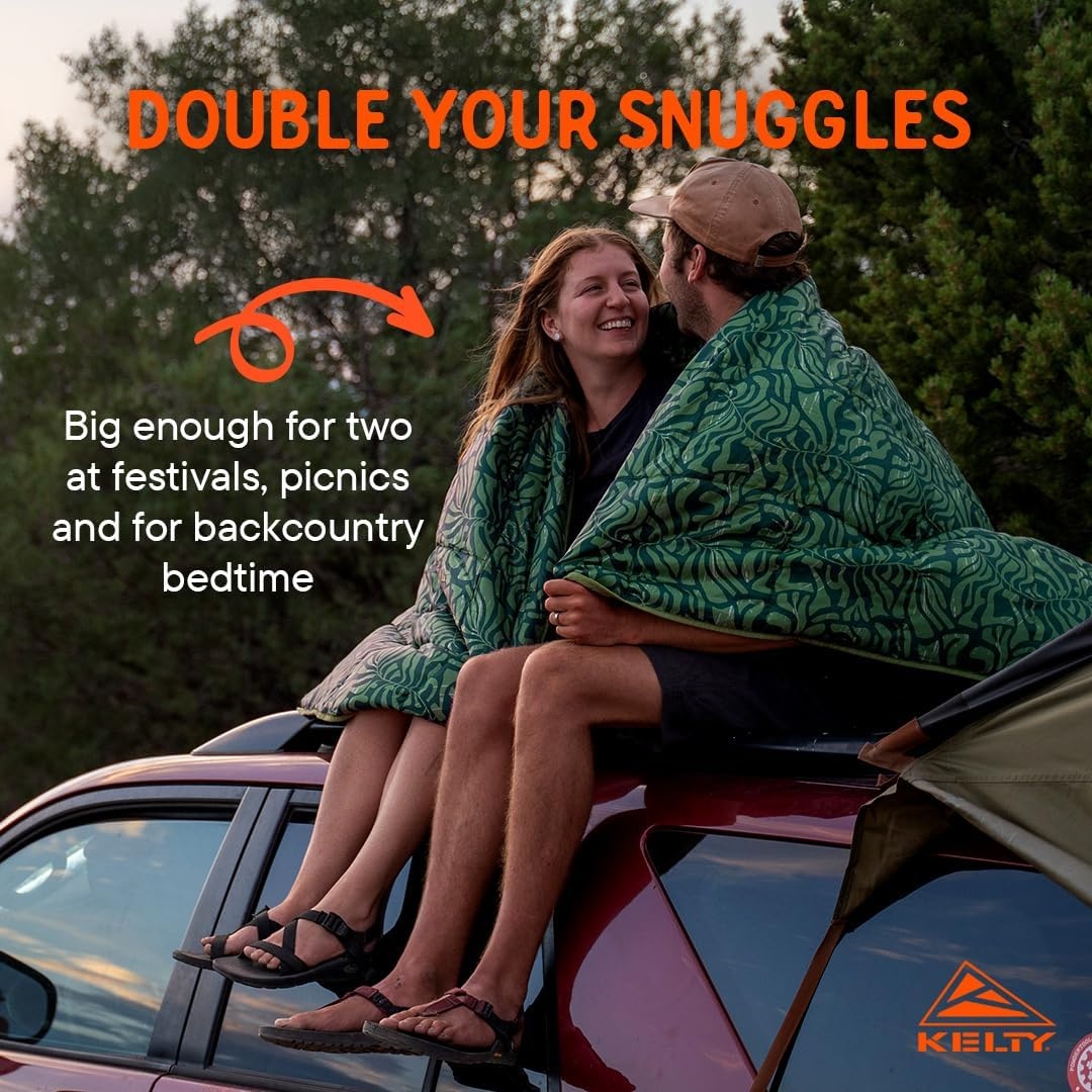 image:imageKelty Biggie Blanket 2 Person Insulated Camping Indoor Outdoor Travel Blanket and Ground Picnic Covering Updated for 2022Dill