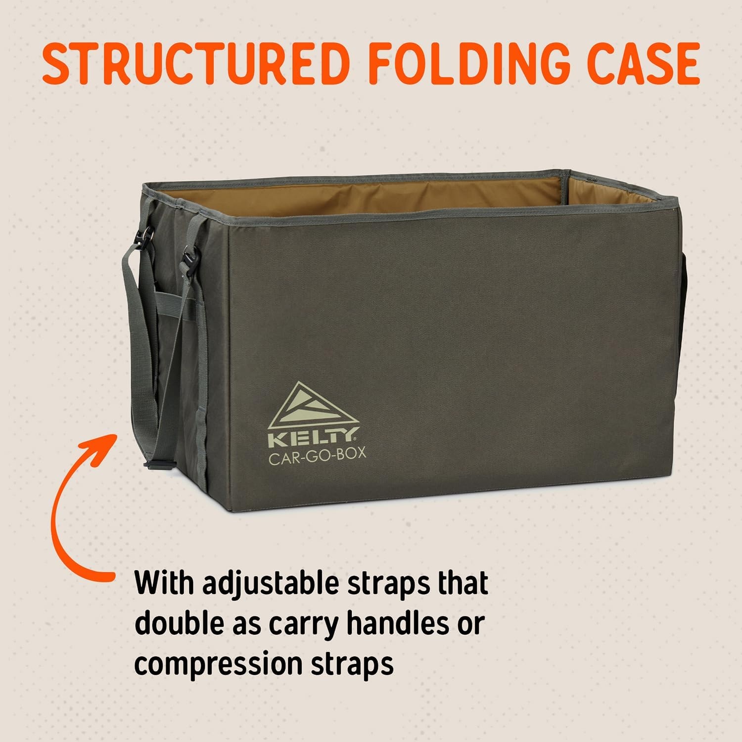 image:imageKelty CARGO Box Camping Tailgating Travel Organization Kit Large Structured Tote 3 Individual Pods Storage for Trucks Vans SUVs Cars Color Coded Packing Cubes Rugged Water Resistant 45L
