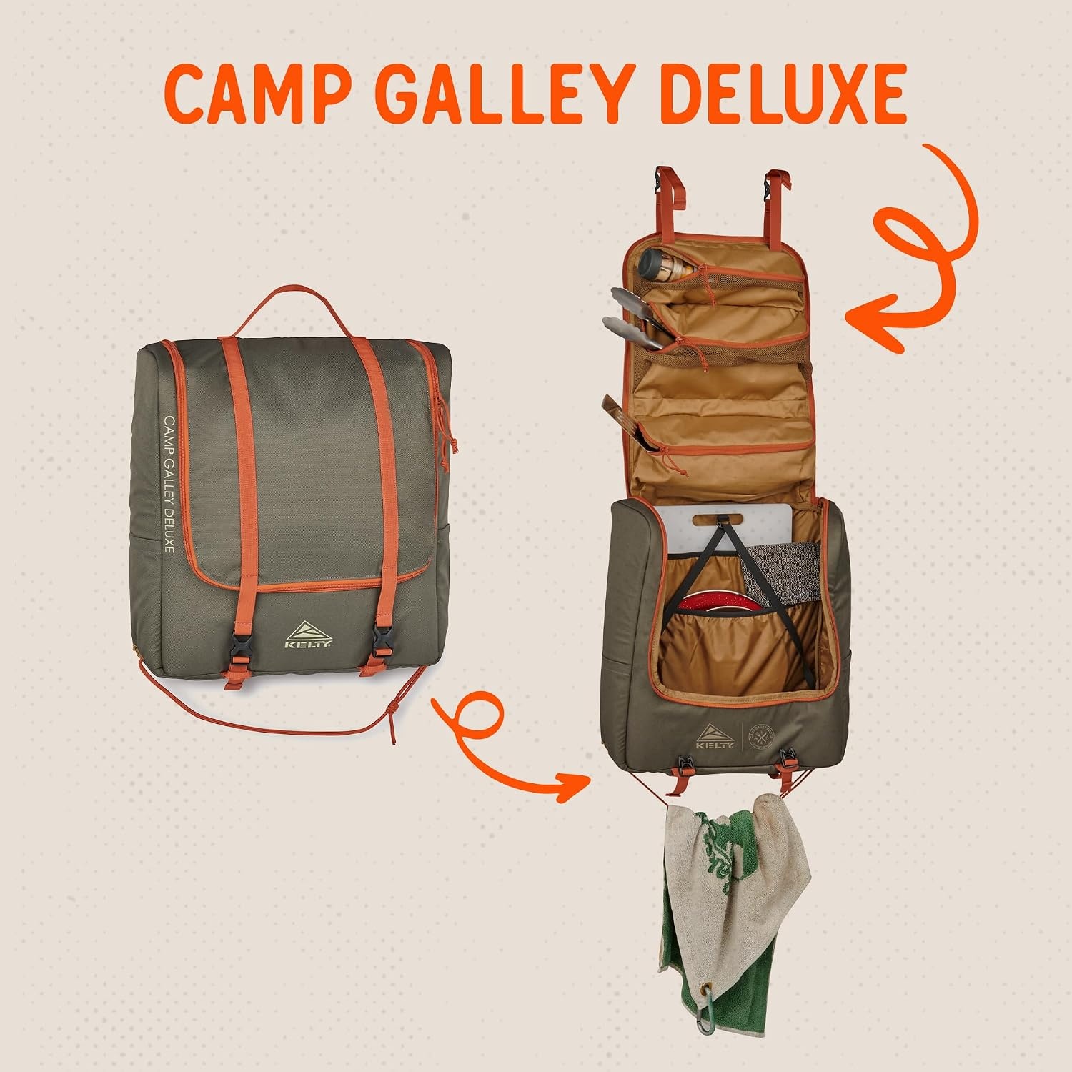 image:imageKelty Camp Galley Deluxe Camp Kitchen Organization Kit Deep Pockets Paper Towel Holder Zippered Compartments for Outdoor Cooking EssentialsDeluxe