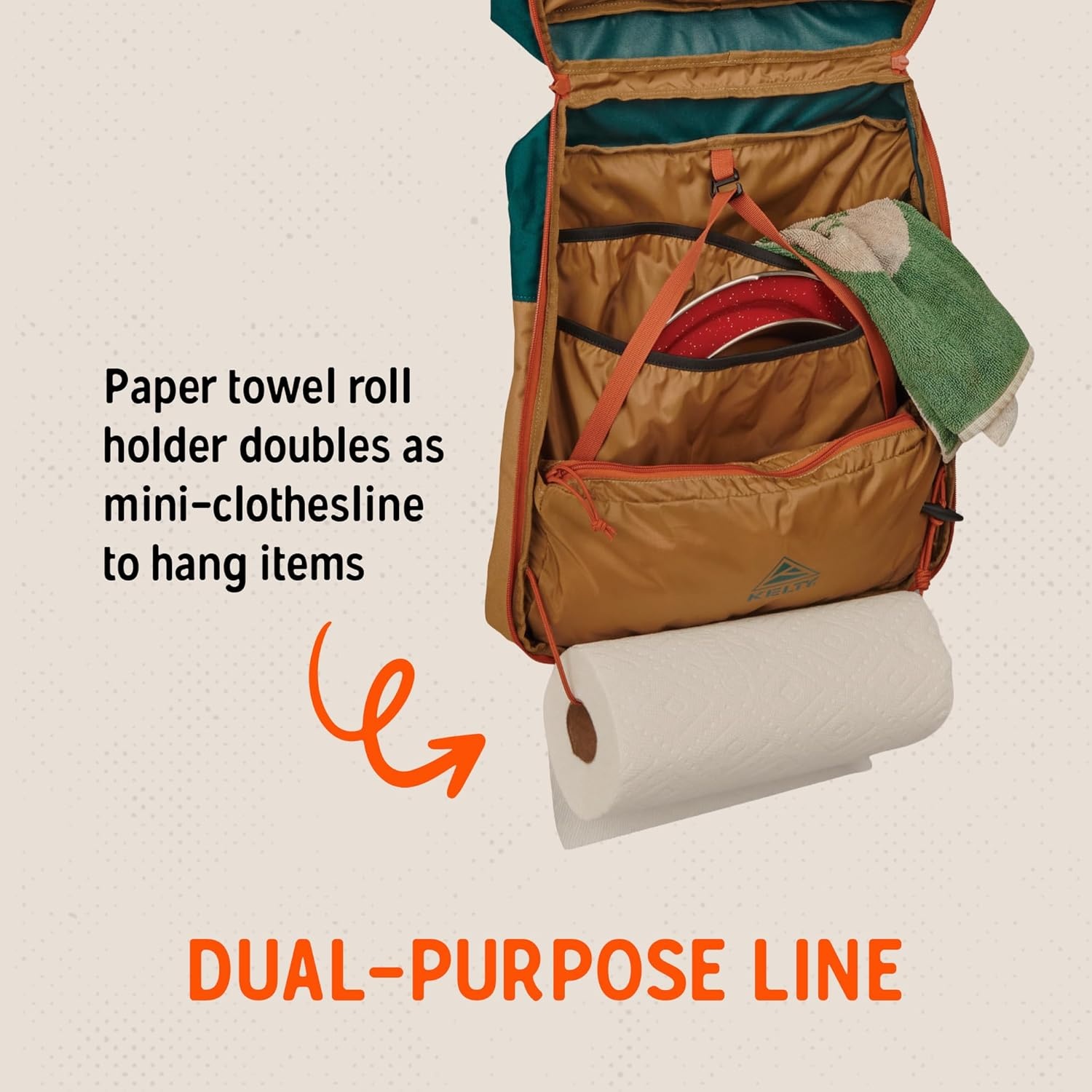 image:imageKelty Camp Galley Deluxe Camp Kitchen Organization Kit Deep Pockets Paper Towel Holder Zippered Compartments for Outdoor Cooking EssentialsRegular