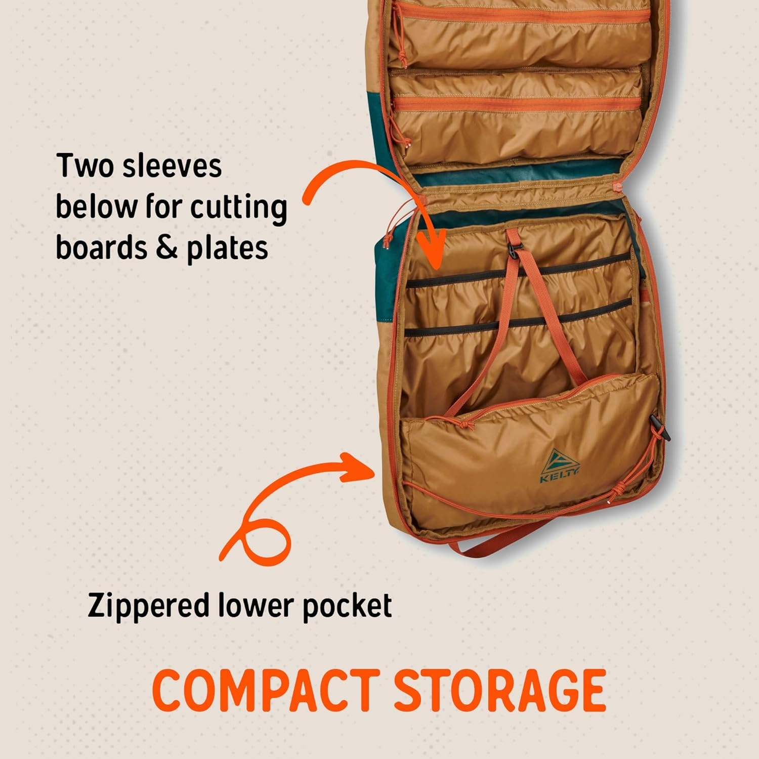 image:imageKelty Camp Galley Deluxe Camp Kitchen Organization Kit Deep Pockets Paper Towel Holder Zippered Compartments for Outdoor Cooking EssentialsRegular