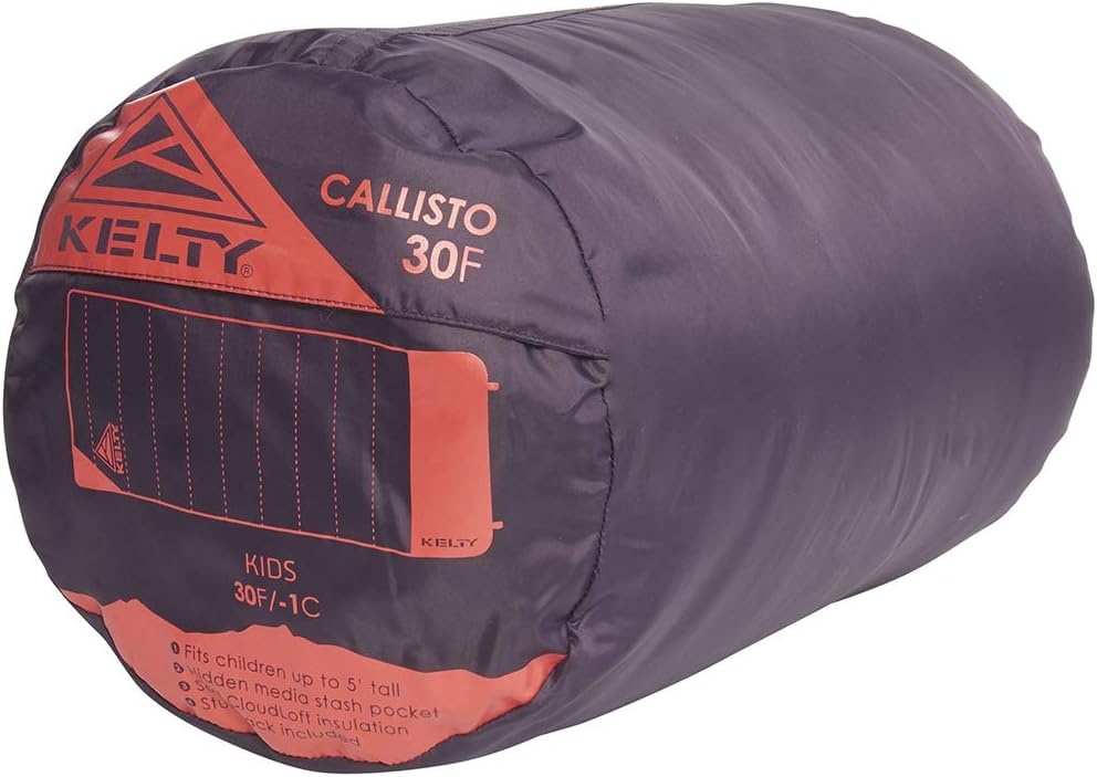 image:imageKelty CampingandHikingEquipment Kelty Callisto Kids 30 Degree Synthetic Insulated Sleeping Bag Soft Shell Stuff Sack Included for Boys and GirlsITALIAN PLUM
