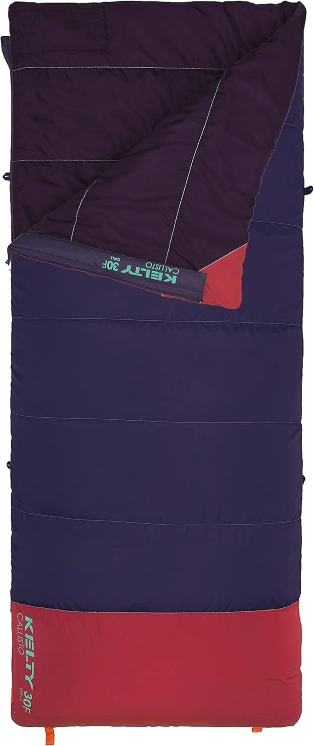 image:imageKelty CampingandHikingEquipment Kelty Callisto Kids 30 Degree Synthetic Insulated Sleeping Bag Soft Shell Stuff Sack Included for Boys and GirlsITALIAN PLUM
