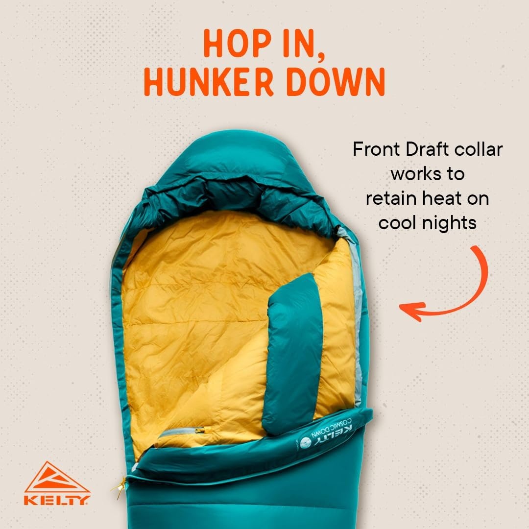 image:imageKelty Cosmic 20 Down Mummy Sleeping Bag for Backpacking Campers 550 Fill Power Recycled Fabrics with PFASFree DWR Designed in Sunny ColoradoDeep Lake Teal