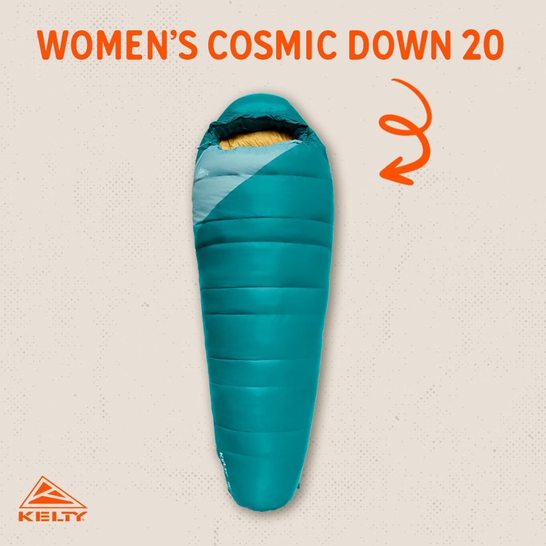 image:imageKelty Cosmic 20 Down Mummy Sleeping Bag for Backpacking Campers 550 Fill Power Recycled Fabrics with PFASFree DWR Designed in Sunny ColoradoDeep Lake Teal