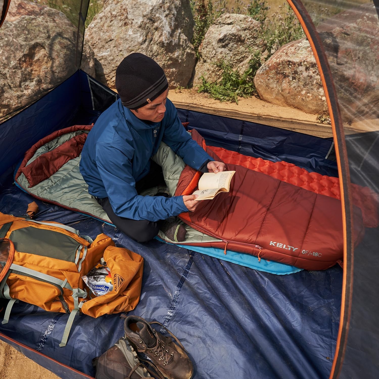 image:imageKelty Cosmic Synthetic Fill 0 Degree Backpacking Sleeping Bag Regular Compression Straps Stuff Sack IncludedLong 2025