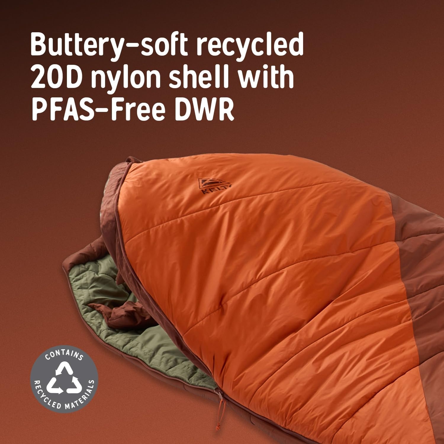 image:imageKelty Cosmic Synthetic Fill 0 Degree Backpacking Sleeping Bag Regular Compression Straps Stuff Sack IncludedLong 2025