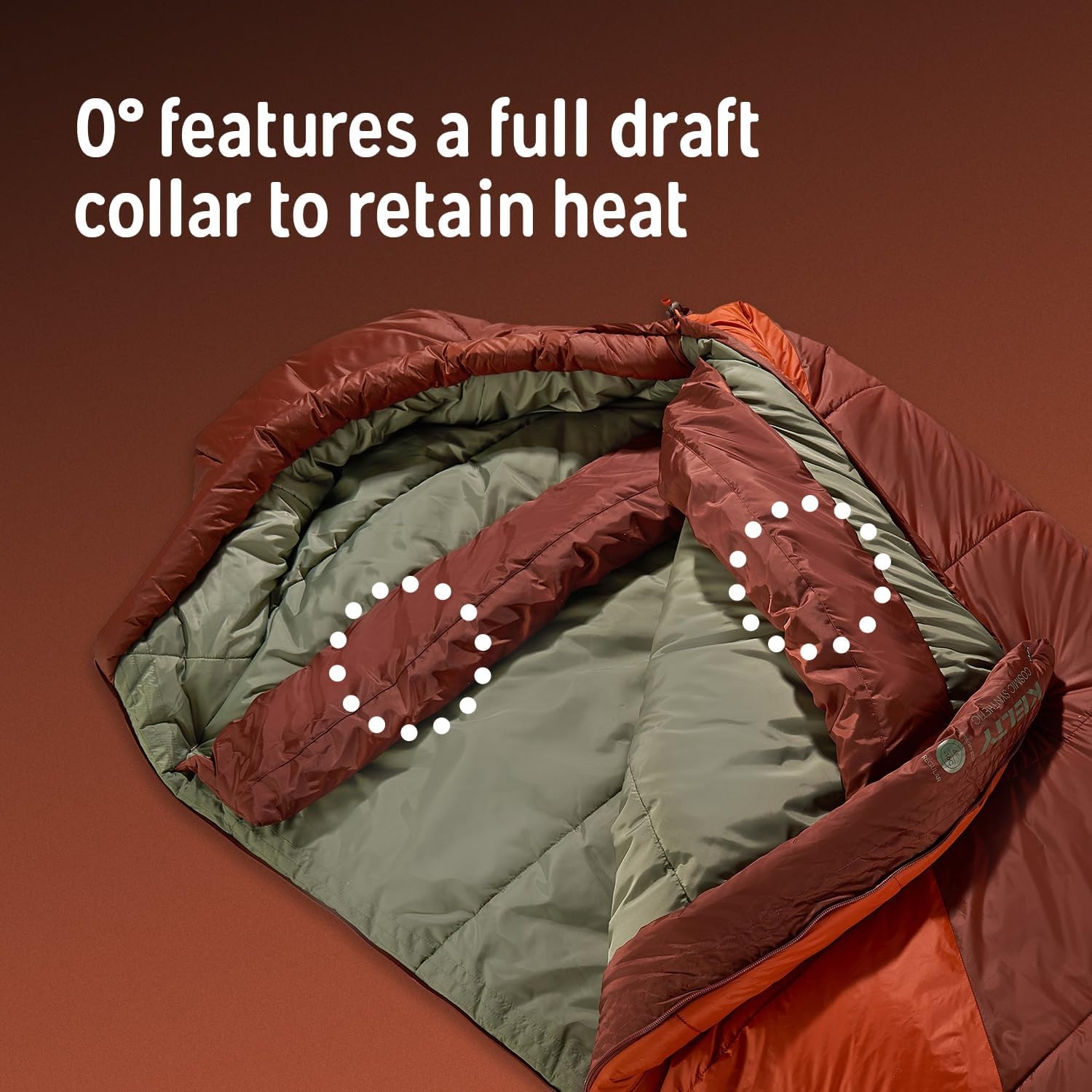 image:imageKelty Cosmic Synthetic Fill 0 Degree Backpacking Sleeping Bag Regular Compression Straps Stuff Sack IncludedLong 2025