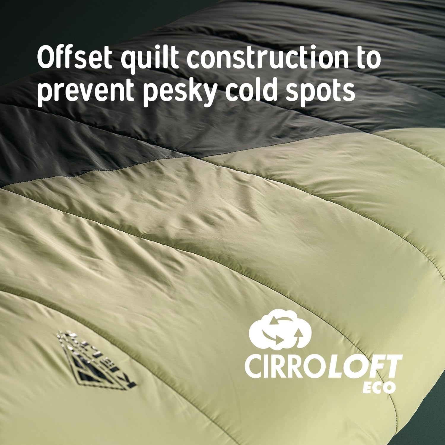 image:imageKelty Cosmic Synthetic Fill 20 Degree Backpacking Sleeping Bag Compression Straps Stuff Sack IncludedDark Green
