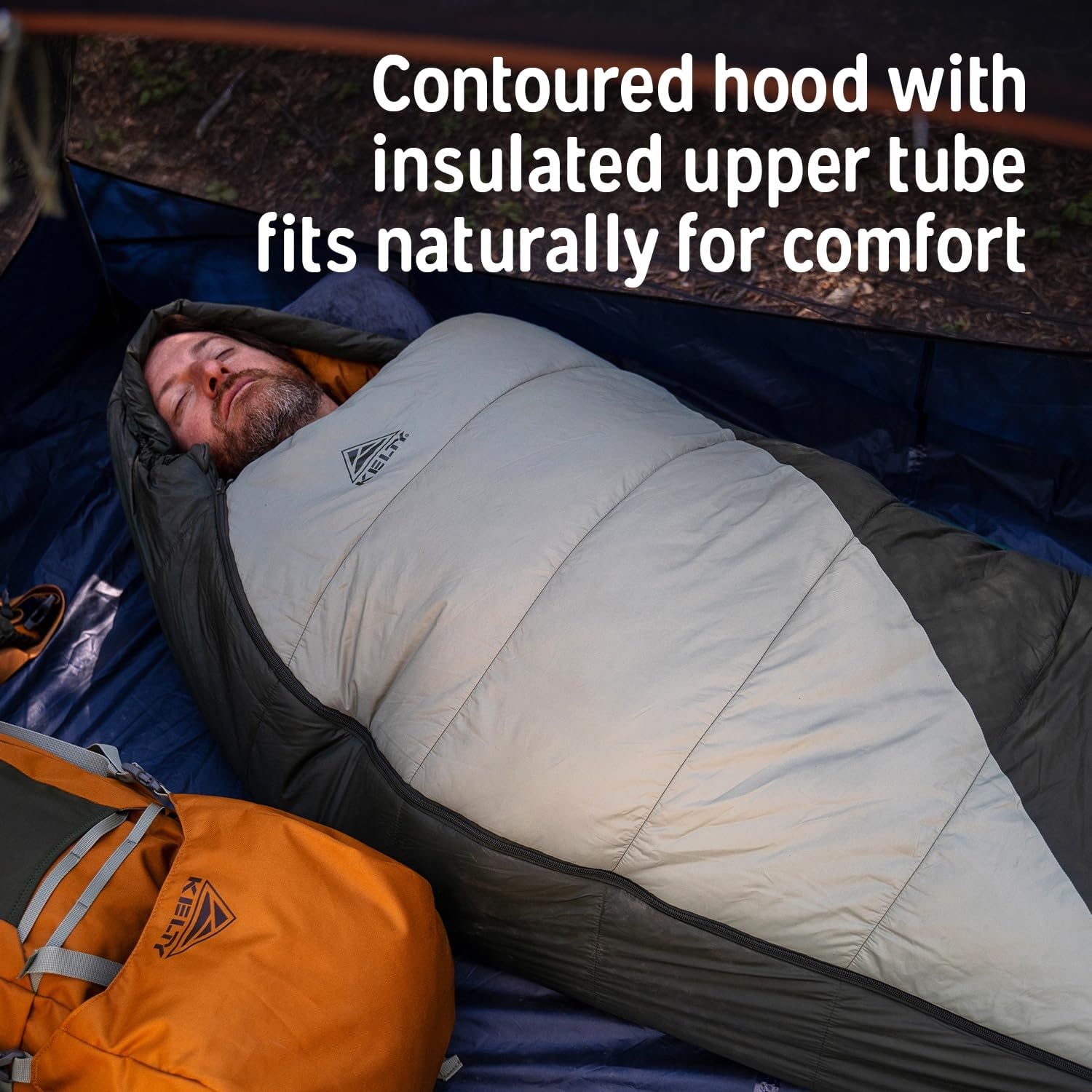 image:imageKelty Cosmic Synthetic Fill 20 Degree Backpacking Sleeping Bag Compression Straps Stuff Sack IncludedDark Green