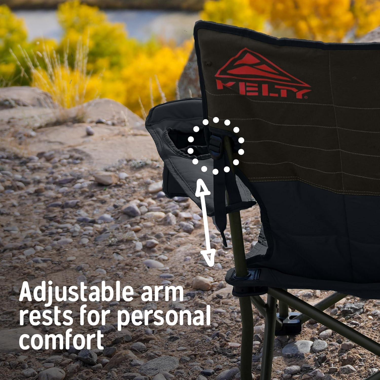 image:imageKelty Deluxe Lounge Chair Folding Outdoor Camp Chair Insulated Cupholders Customized Recline Steel Frame Padded Roll Storage 2024 Deep LakeDark Shadow Midnight Navy