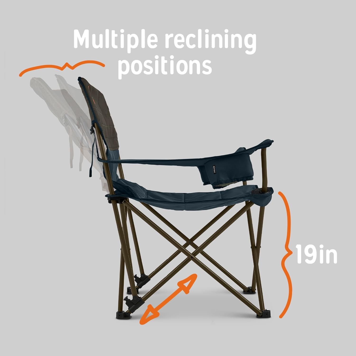 image:imageKelty Deluxe Lounge Chair Folding Outdoor Camp Chair Insulated Cupholders Customized Recline Steel Frame Padded Roll Storage 2024 Deep LakeDark Shadow Midnight Navy