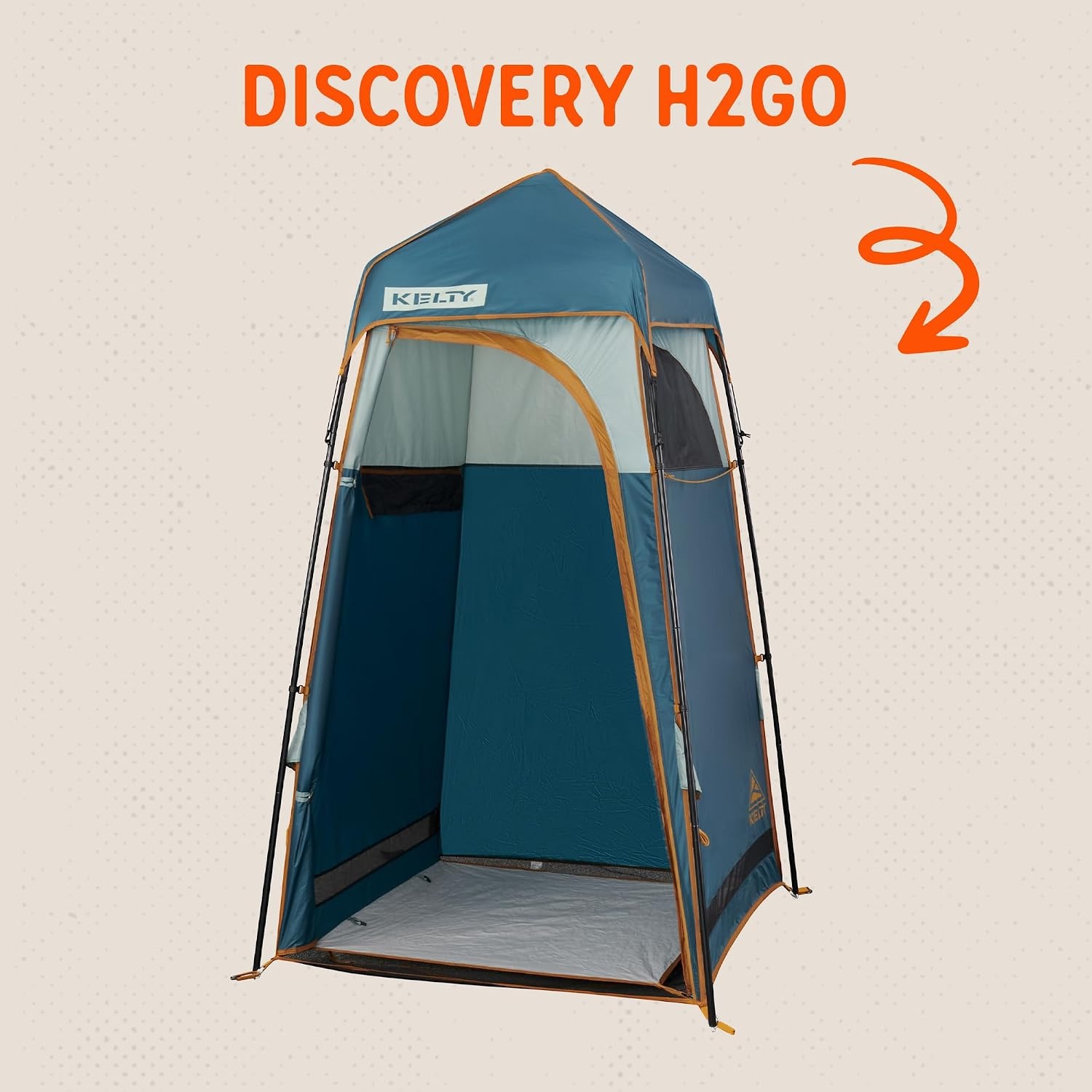 image:imageKelty Discovery H2GO Privacy Shelter Campsite Shower and Changing Shelter Zippered Entry Steel Pole Frame FreestandingIceberg Green