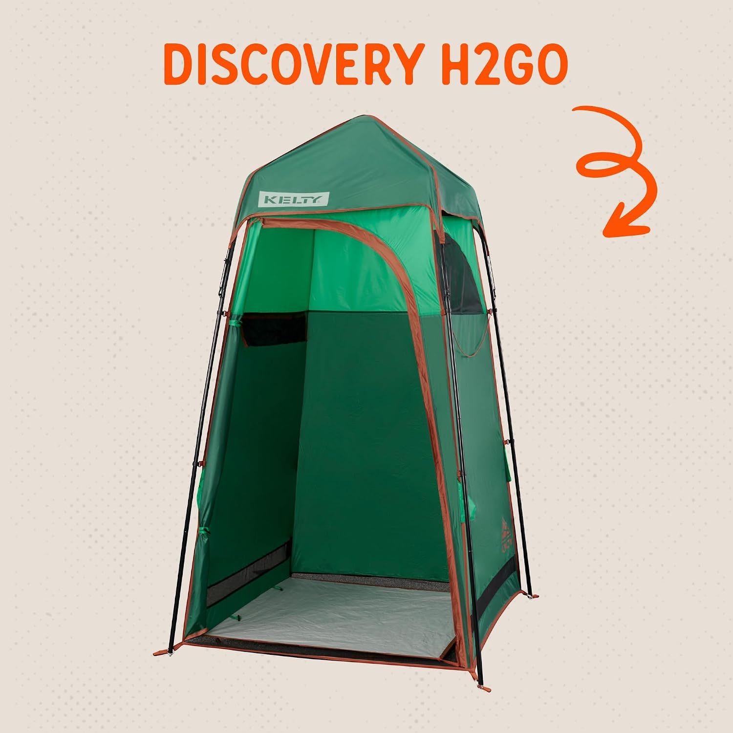image:imageKelty Discovery H2GO Privacy Shelter Campsite Shower and Changing Shelter Zippered Entry Steel Pole Frame FreestandingJelly Bean