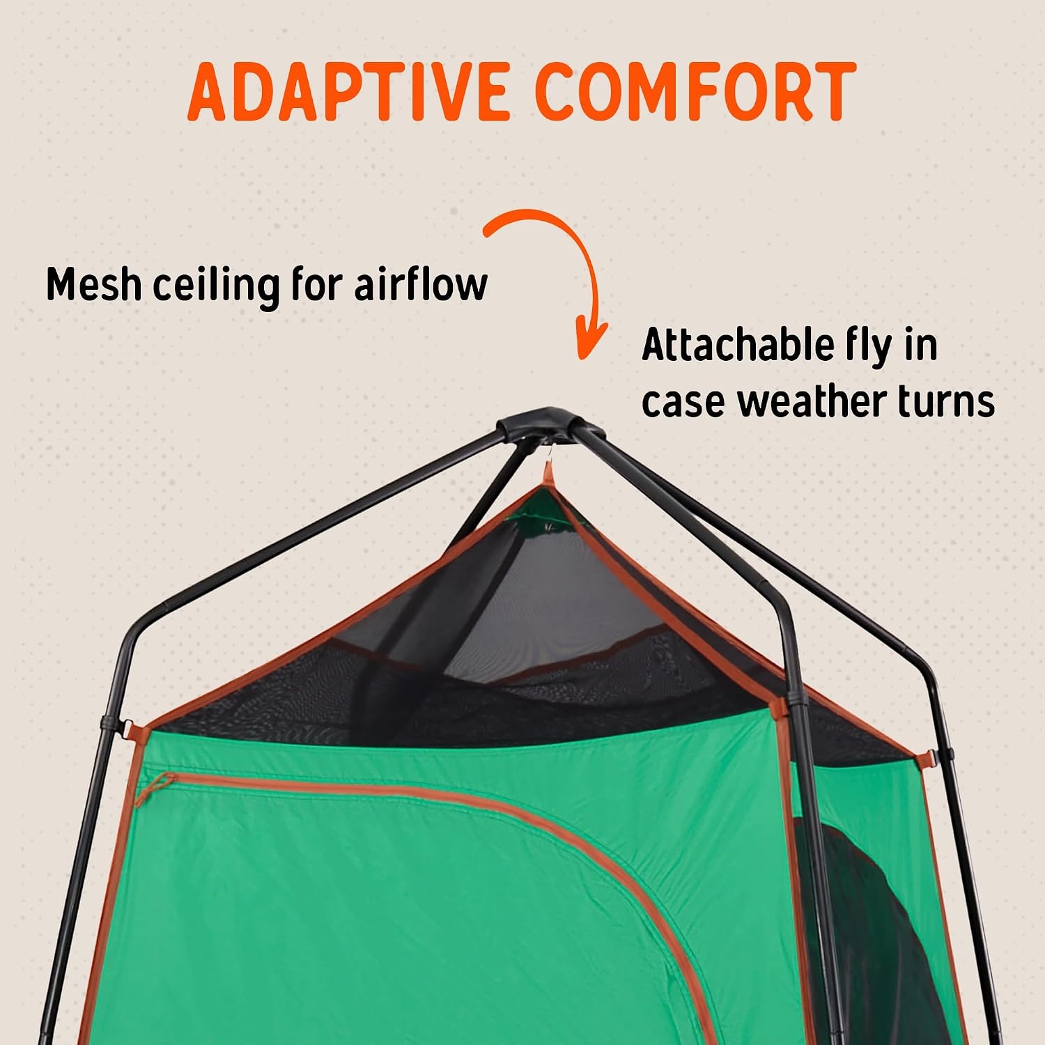 image:imageKelty Discovery H2GO Privacy Shelter Campsite Shower and Changing Shelter Zippered Entry Steel Pole Frame FreestandingJelly Bean