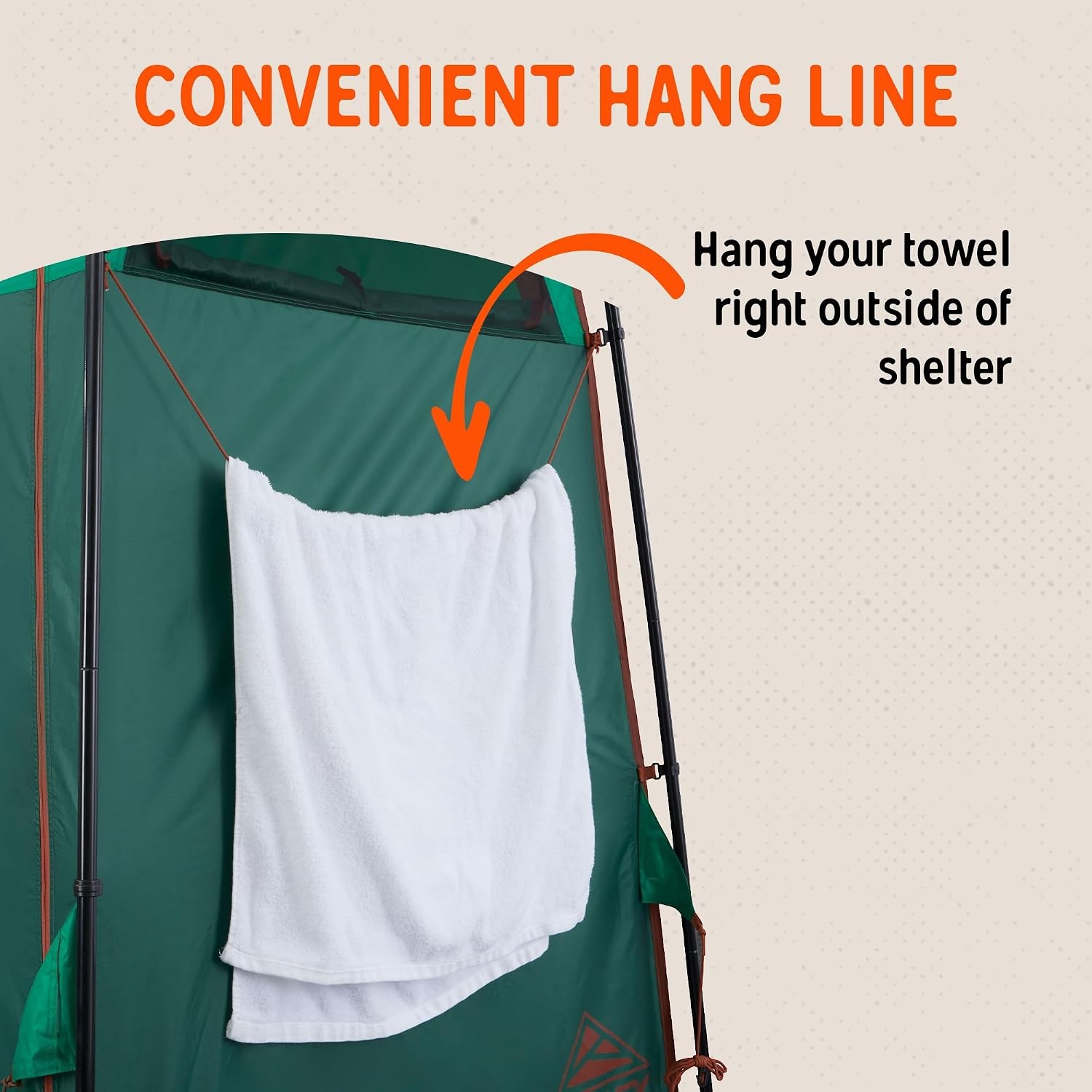 image:imageKelty Discovery H2GO Privacy Shelter Campsite Shower and Changing Shelter Zippered Entry Steel Pole Frame FreestandingJelly Bean