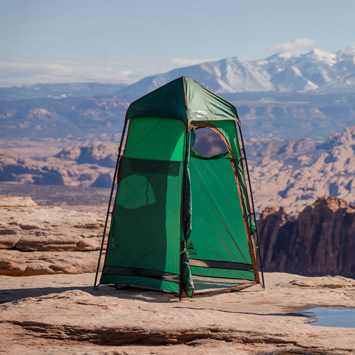 image:imageKelty Discovery H2GO Privacy Shelter Campsite Shower and Changing Shelter Zippered Entry Steel Pole Frame FreestandingJelly Bean