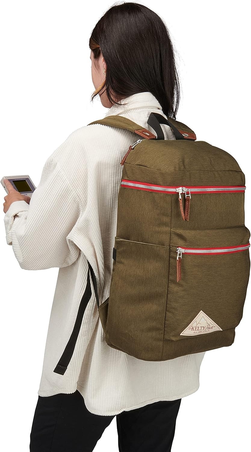 image:imageKelty Fairbank 29L Origins Collection Backpack 29L Daypack with Classic Design Padded Laptop Sleeve Hydration Compatible TSA Carry On Friendly Vegan Leather Accents 2023 Burnt OliveBurnt Olive