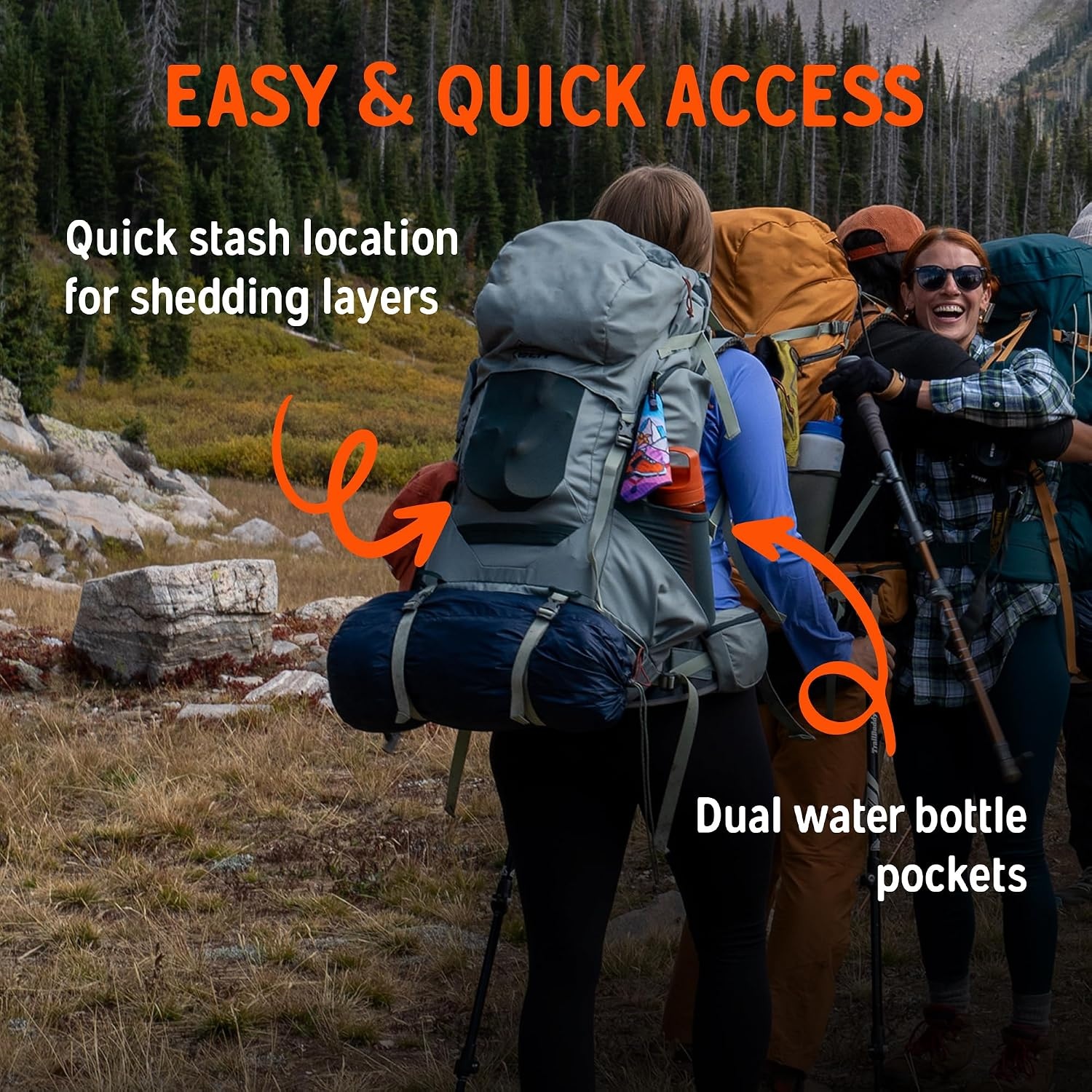 image:imageKelty Glendale 65L to 105L Internal Frame Backpack Multiday Backpacking Thru Hiking Pack Adjustable Suspension Customized Fit Duck Green 85LSea Spray