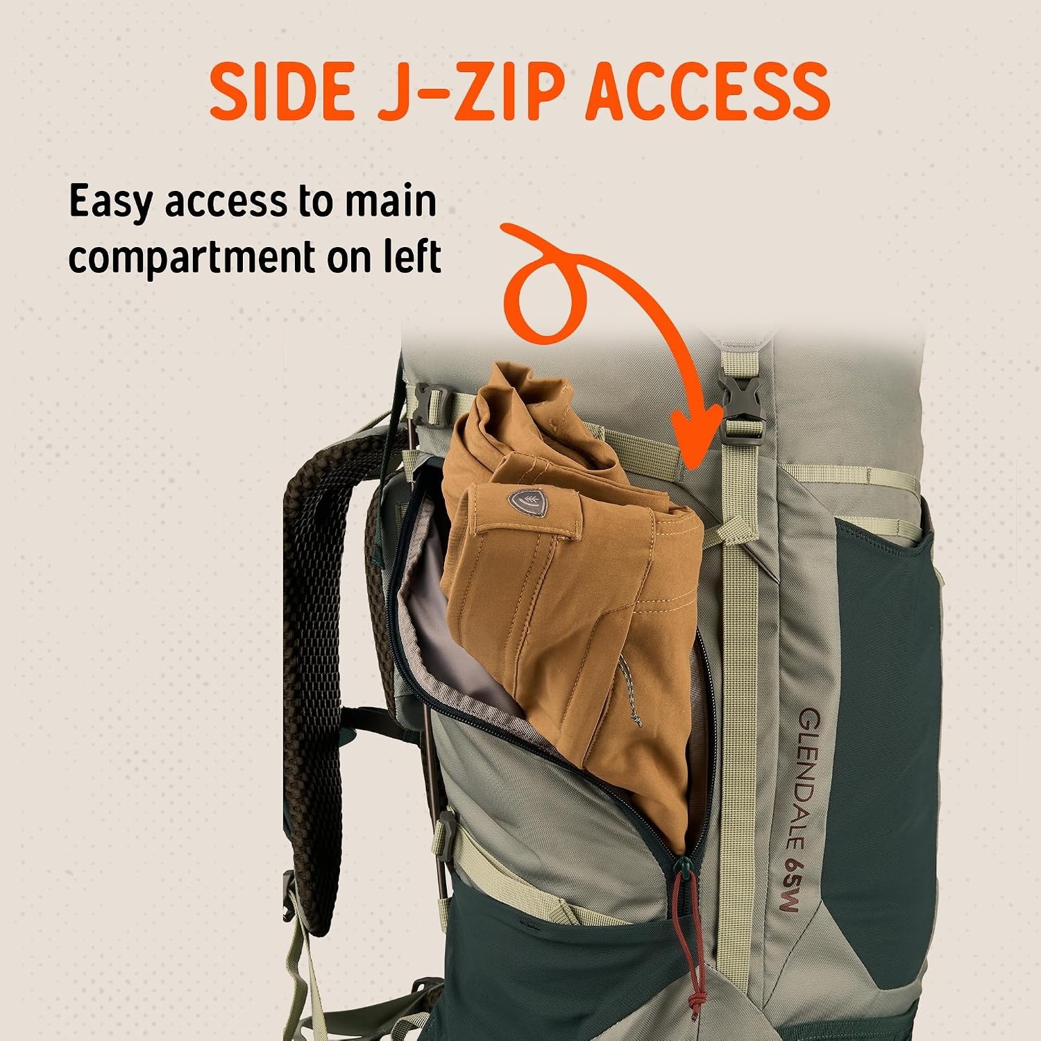 image:imageKelty Glendale 65L to 105L Internal Frame Backpack Multiday Backpacking Thru Hiking Pack Adjustable Suspension Customized Fit Duck Green 85LSea Spray