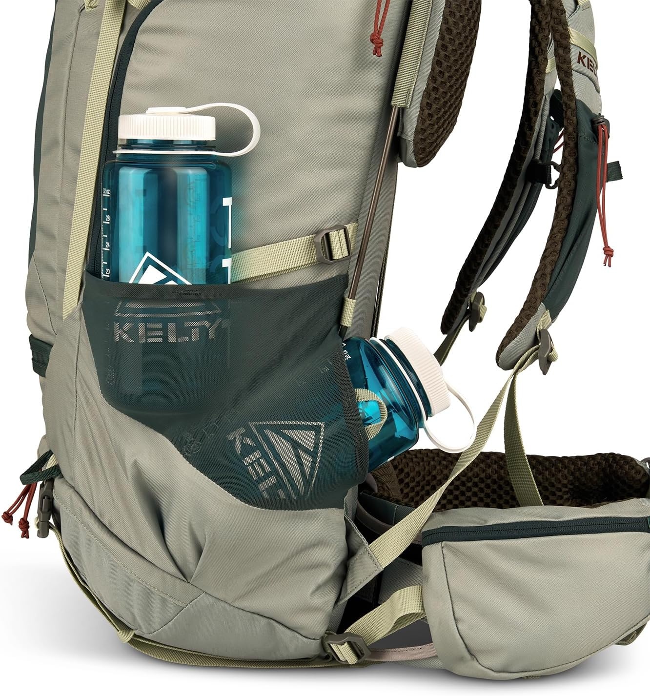 image:imageKelty Glendale 65L to 105L Internal Frame Backpack Multiday Backpacking Thru Hiking Pack Adjustable Suspension Customized Fit Duck Green 85LSea Spray