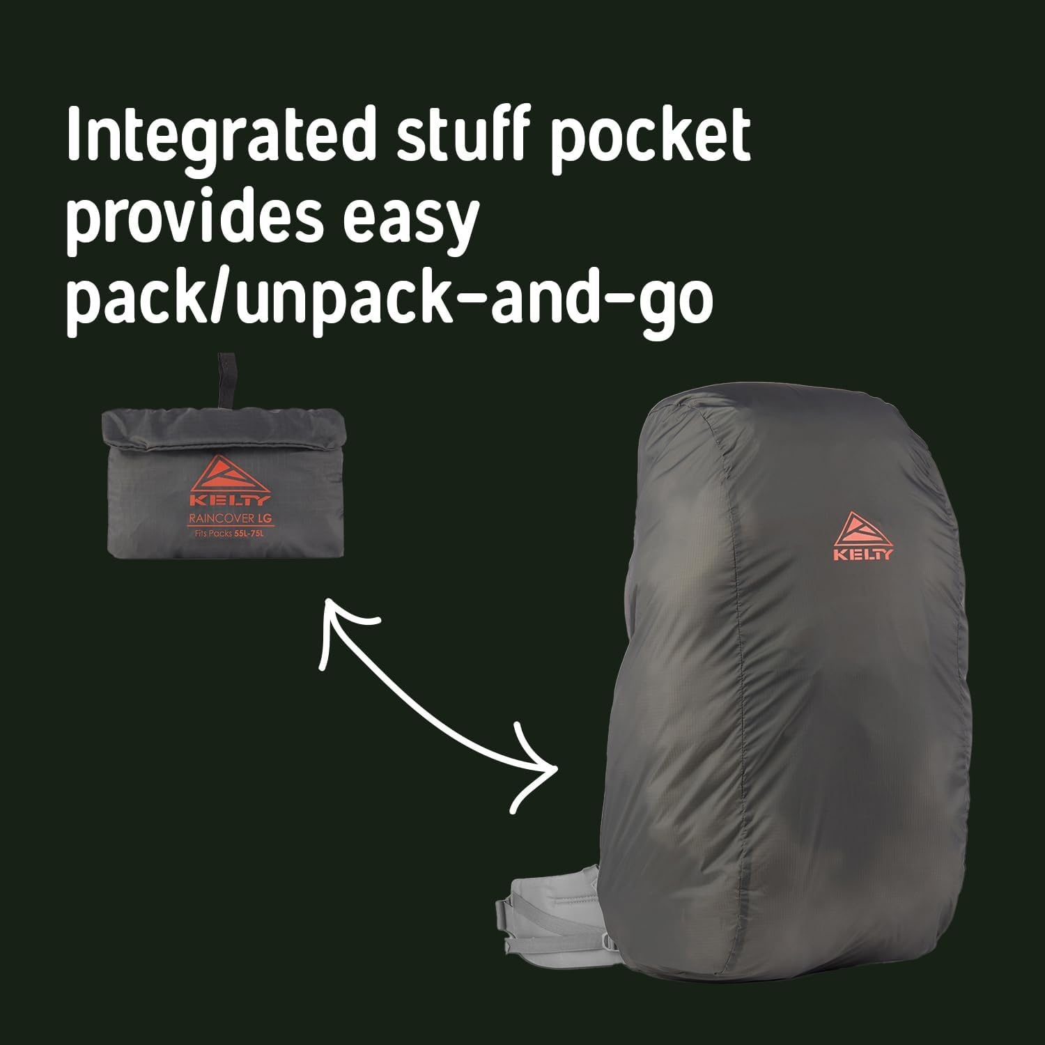 image:imageKelty Glendale Thru Hiking MultiDay Pack Pack Raincover Bundle