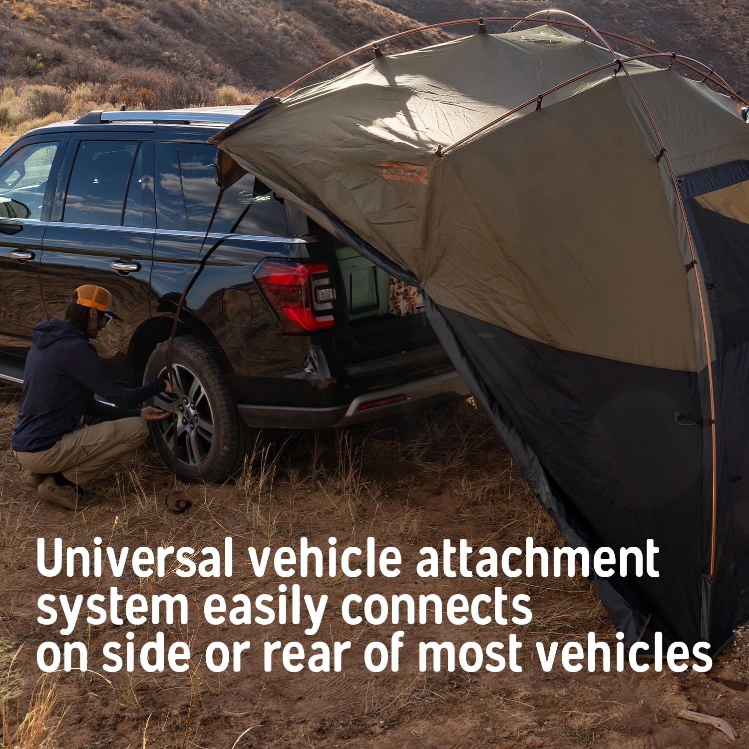 image:imageKelty Highroads Overlanding Shelter Universal Mount Car Camping Tent with Large Zippered Entry Aluminum Frame Adjustable Walls and Windows UV Protection Rainproof Stuff Duffel Included 2024Highroads Shelter Aluminum Frame