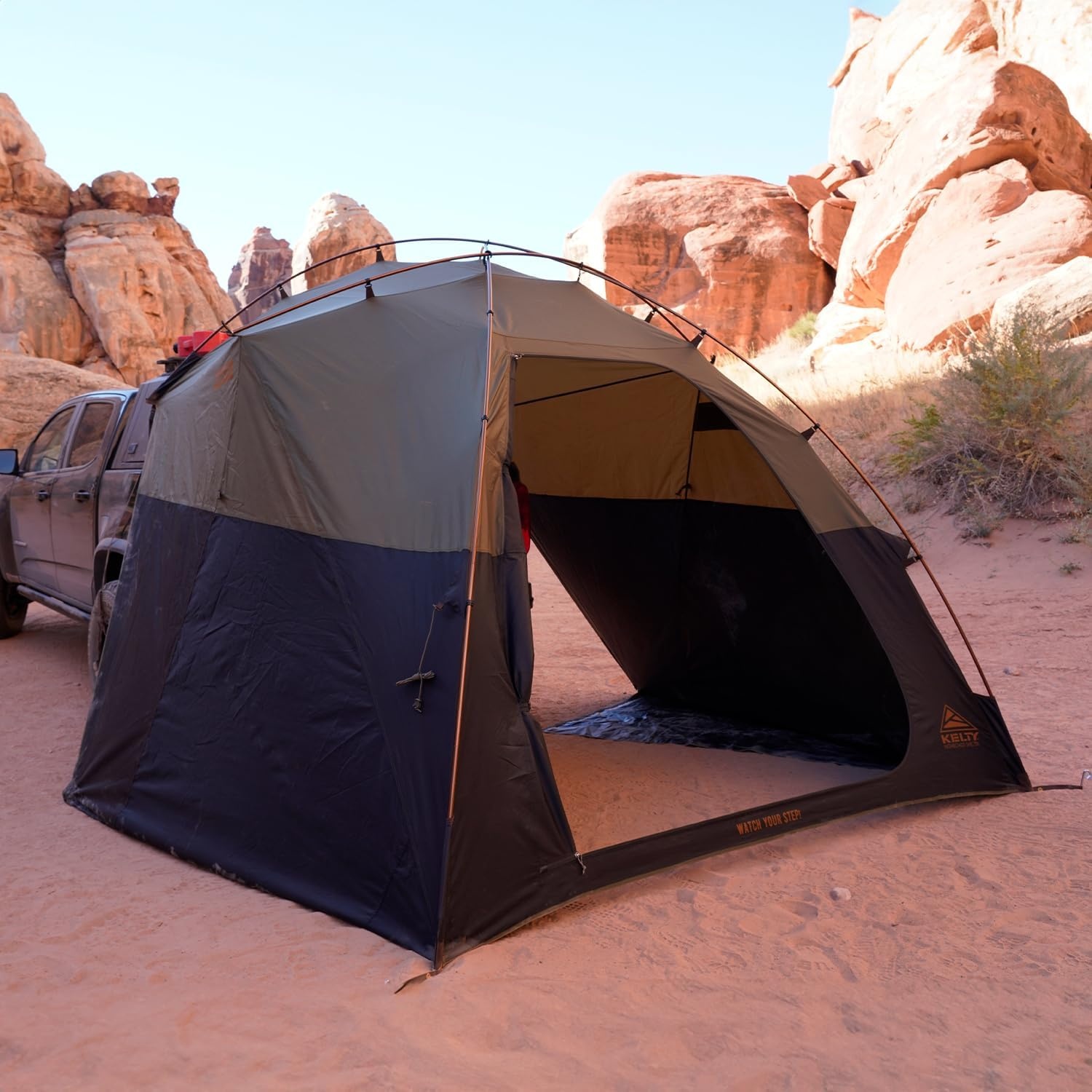 image:imageKelty Highroads Overlanding Shelter Universal Mount Car Camping Tent with Large Zippered Entry Aluminum Frame Adjustable Walls and Windows UV Protection Rainproof Stuff Duffel Included 2024Highroads Shelter Aluminum Frame