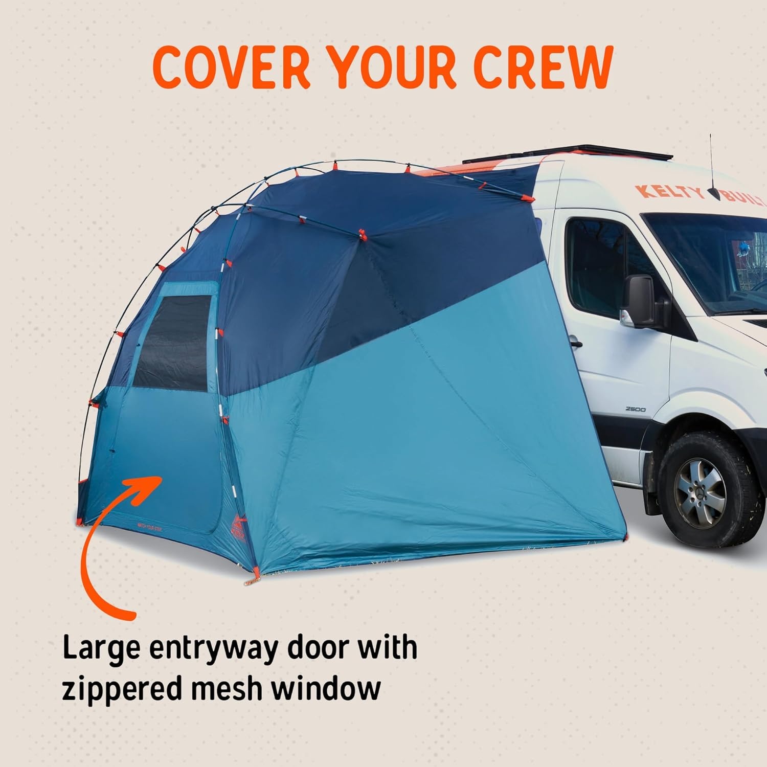 image:imageKelty Highroads Overlanding Shelter Universal Mount Car Camping Tent with Large Zippered Entry Aluminum Frame Adjustable Walls and Windows UV Protection Rainproof Stuff Duffel Included 2024Backroads Shelter Fiberglass Frame