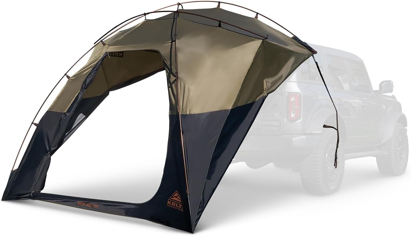 image:imageKelty Highroads Overlanding Shelter Universal Mount Car Camping Tent with Large Zippered Entry Aluminum Frame Adjustable Walls and Windows UV Protection Rainproof Stuff Duffel Included 2024Highroads Shelter Aluminum Frame