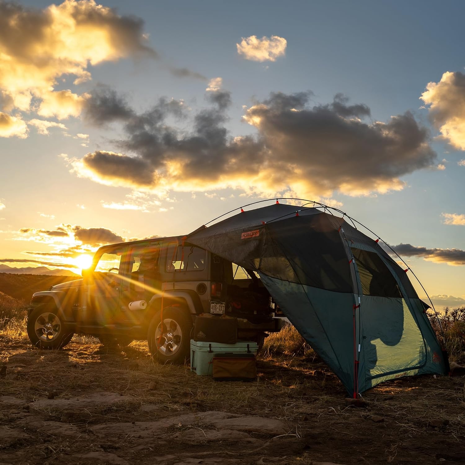 image:imageKelty Highroads Overlanding Shelter Universal Mount Car Camping Tent with Large Zippered Entry Aluminum Frame Adjustable Walls and Windows UV Protection Rainproof Stuff Duffel Included 2024Backroads Shelter Fiberglass Frame