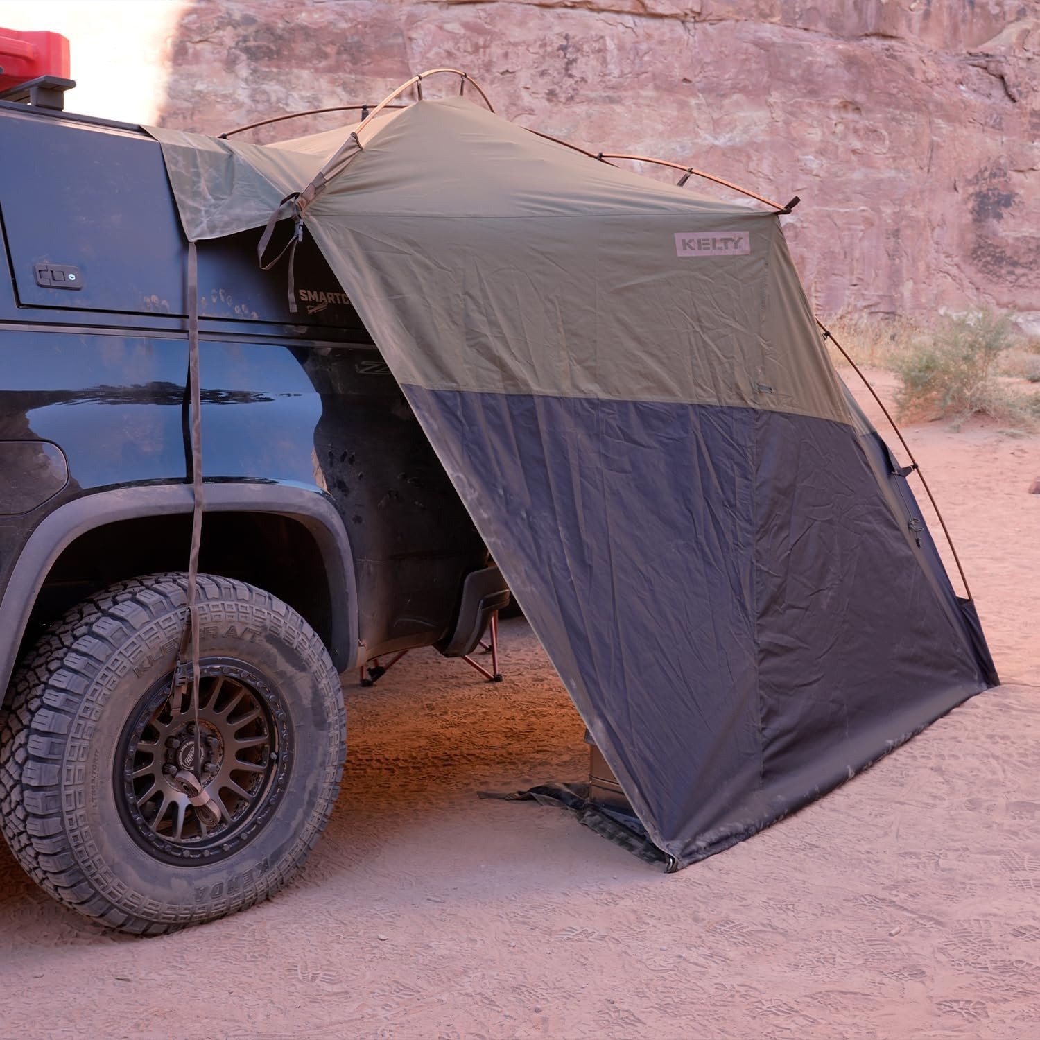 image:imageKelty Highroads Overlanding Shelter Universal Mount Car Camping Tent with Large Zippered Entry Aluminum Frame Adjustable Walls and Windows UV Protection Rainproof Stuff Duffel Included 2024Highroads Shelter Aluminum Frame