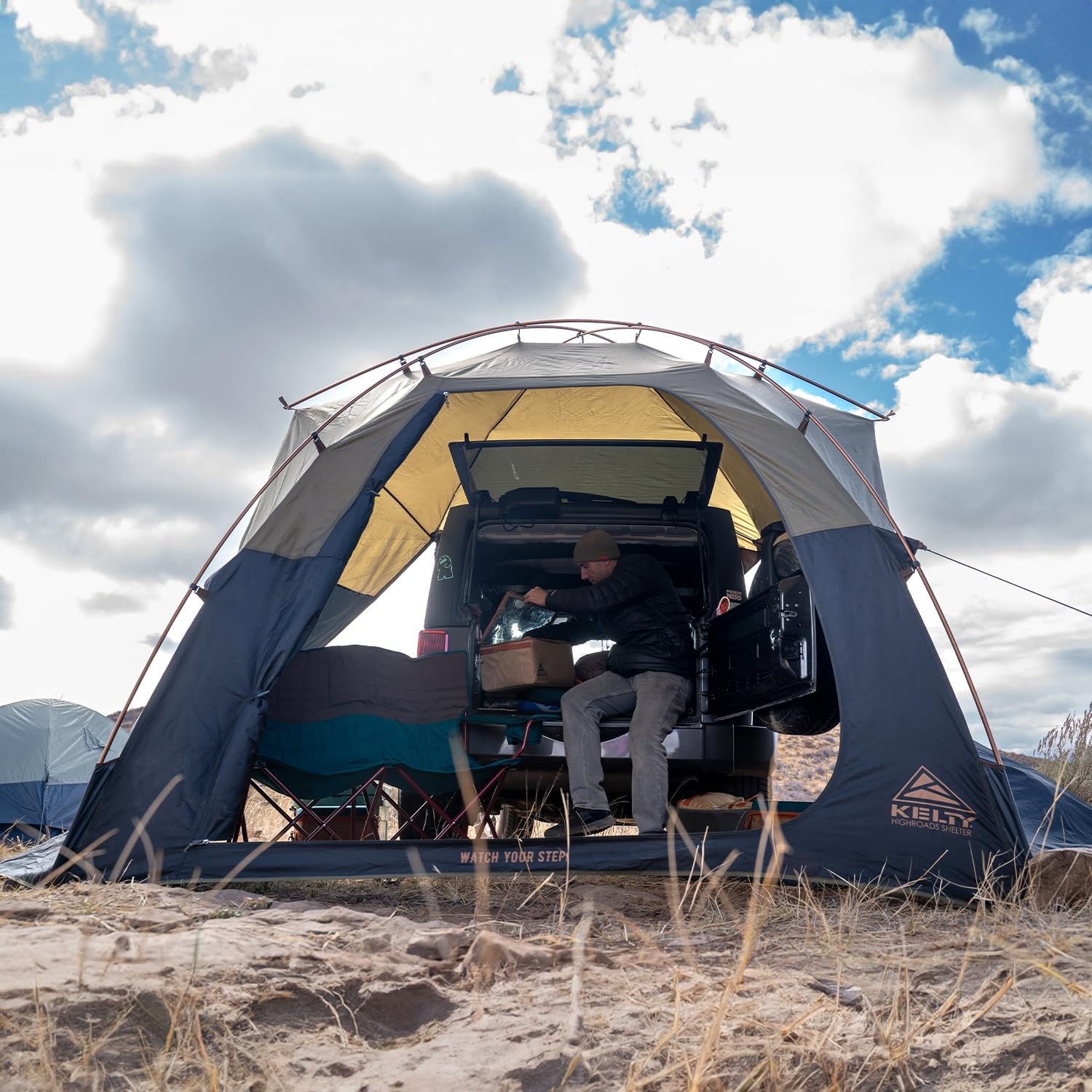 image:imageKelty Highroads Overlanding Shelter Universal Mount Car Camping Tent with Large Zippered Entry Aluminum Frame Adjustable Walls and Windows UV Protection Rainproof Stuff Duffel Included 2024Highroads Shelter Aluminum Frame
