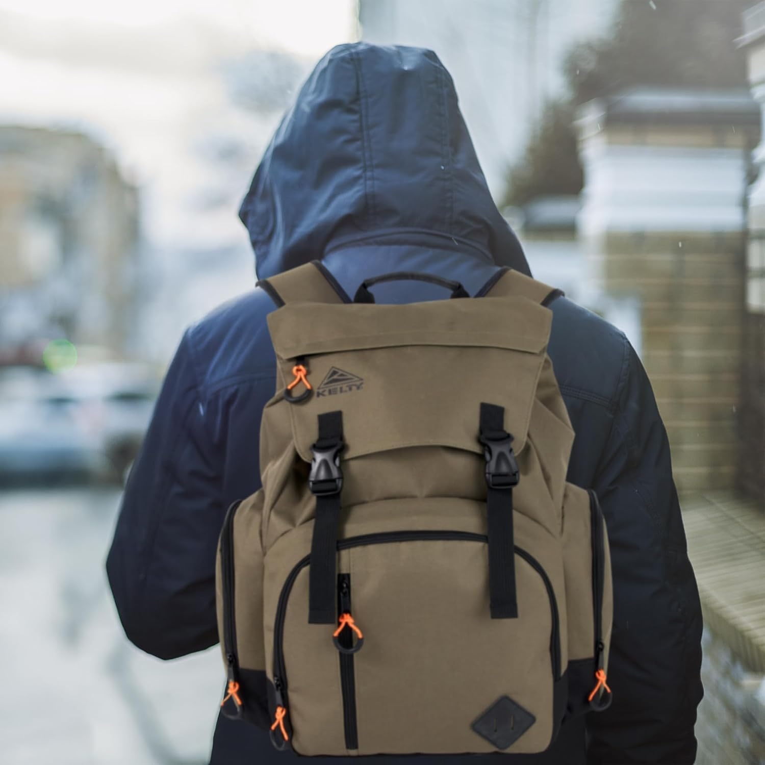 image:imageKelty Hiking Backpacks 23 L Canvas Travel Laptop Backpack for Men Women 18 Business Work Rucksack College Computer Bag Olive Travel Pack