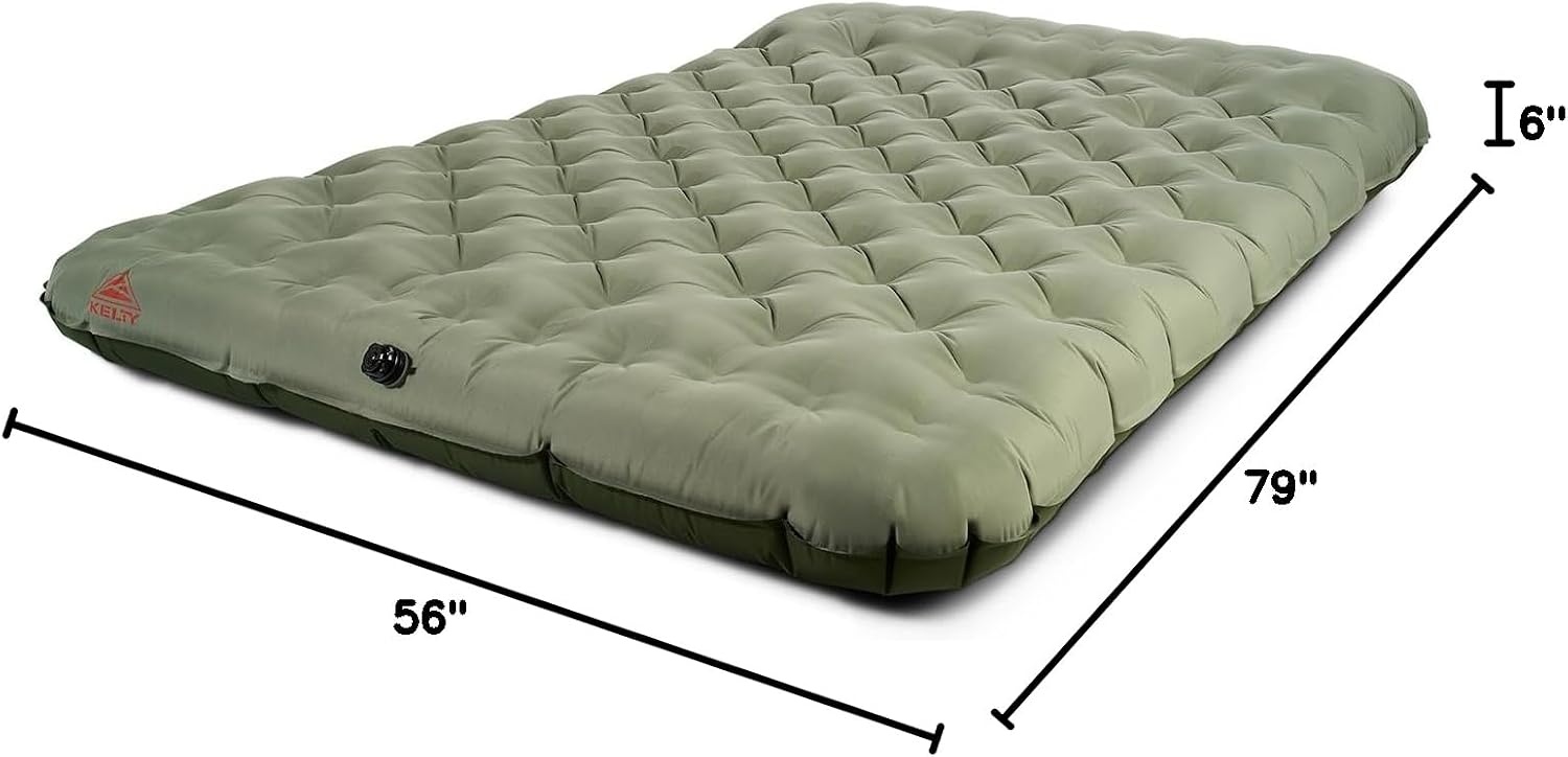 image:imageKelty Kush Queen Air Bed WBatteryPowered Pump PVCFree Queen Air Mattress Comfy and Plush 6inch Pad Carry Bag Included IndoorOutdoor Camping Air BedSea Spray