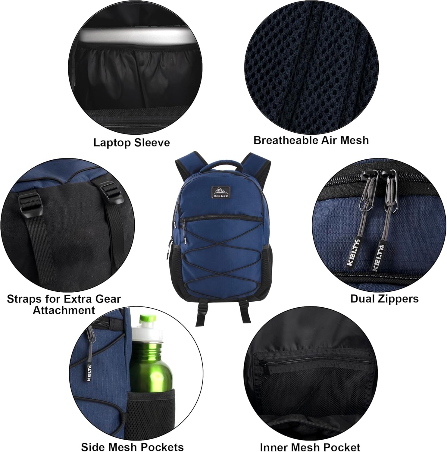 image:imageKelty Laptop Backpack Bag 25 L Hiking Backpack for Men Women Work 18 inch Travel Backpack Carry On Approved Navy